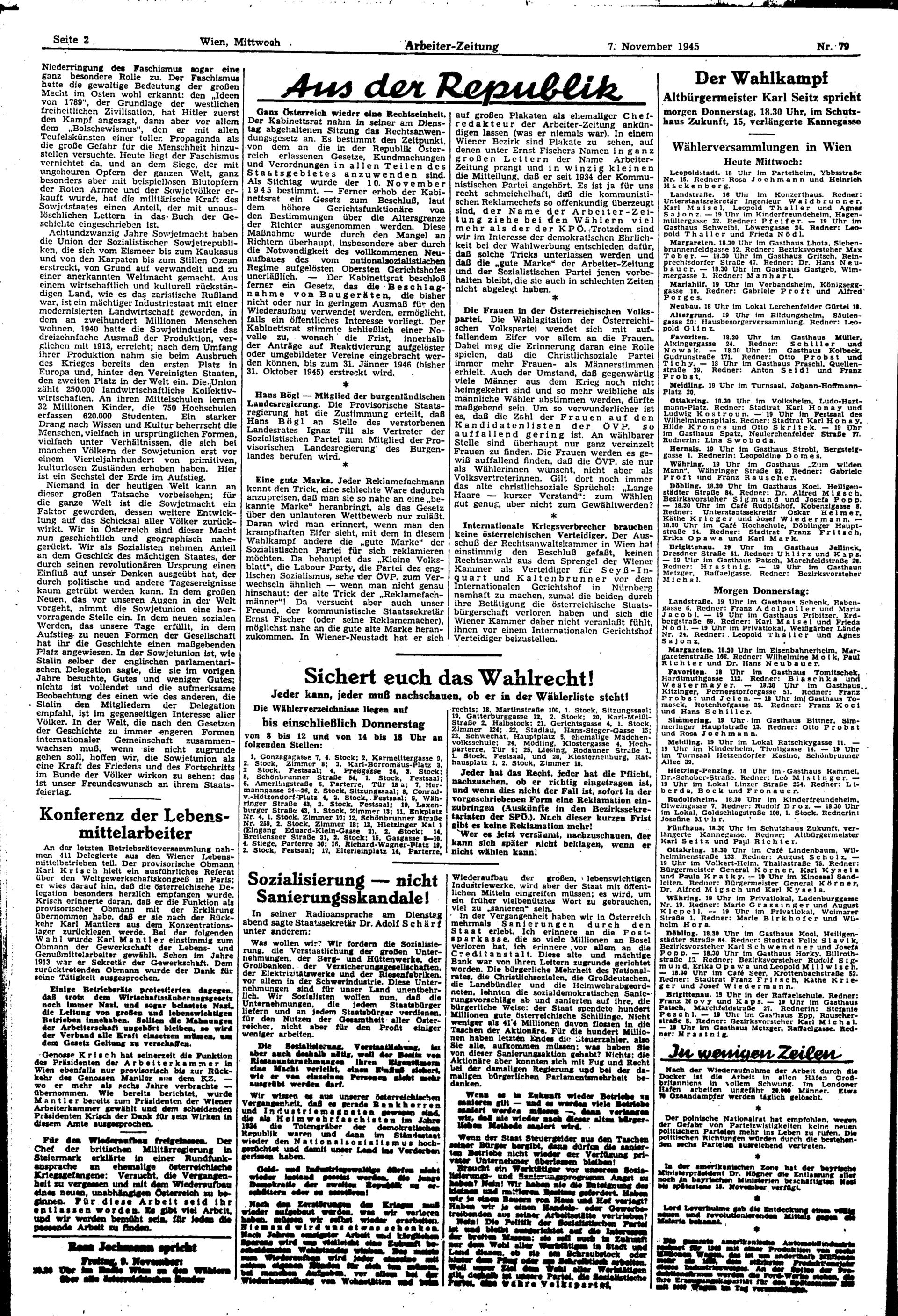 Ausgabe Mi. 07.11.1945, Seite 2