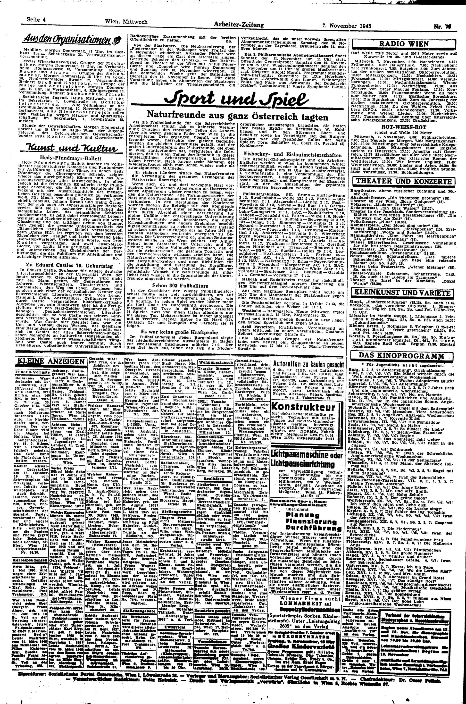 Ausgabe Mi. 07.11.1945, Seite 4