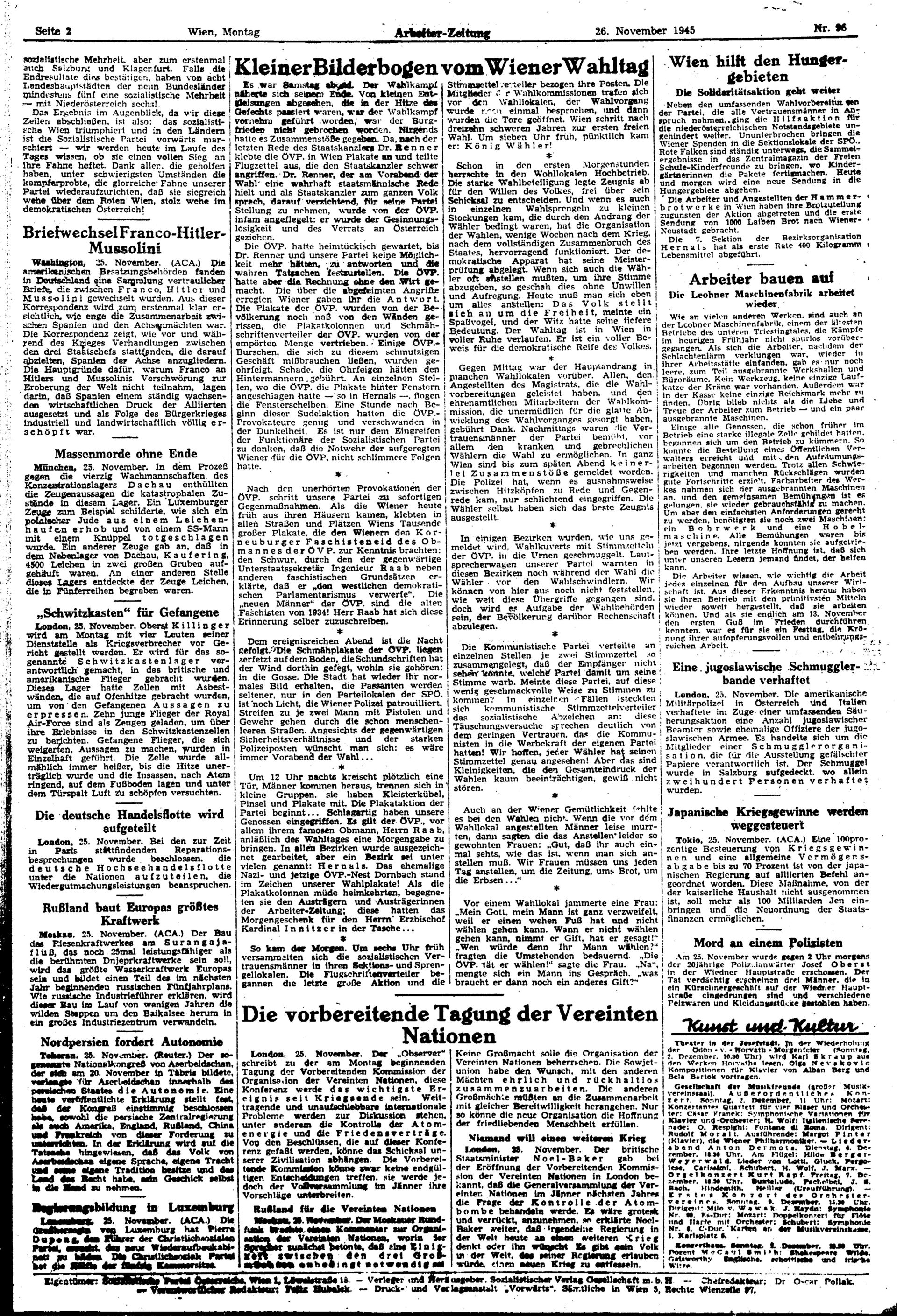 Ausgabe Mo. 26.11.1945, Seite 2