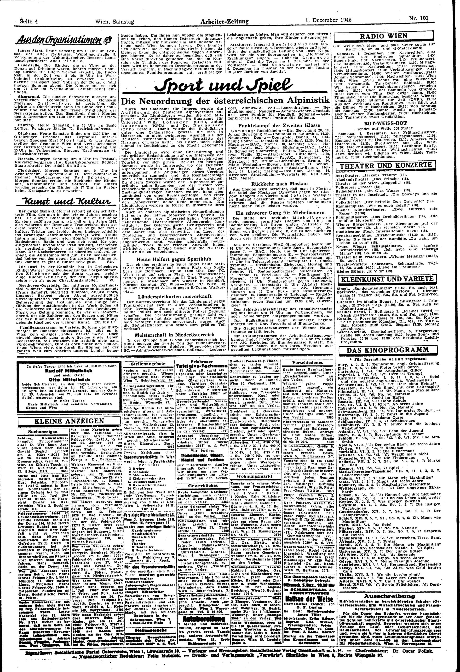 Ausgabe Sa. 01.12.1945, Seite 4