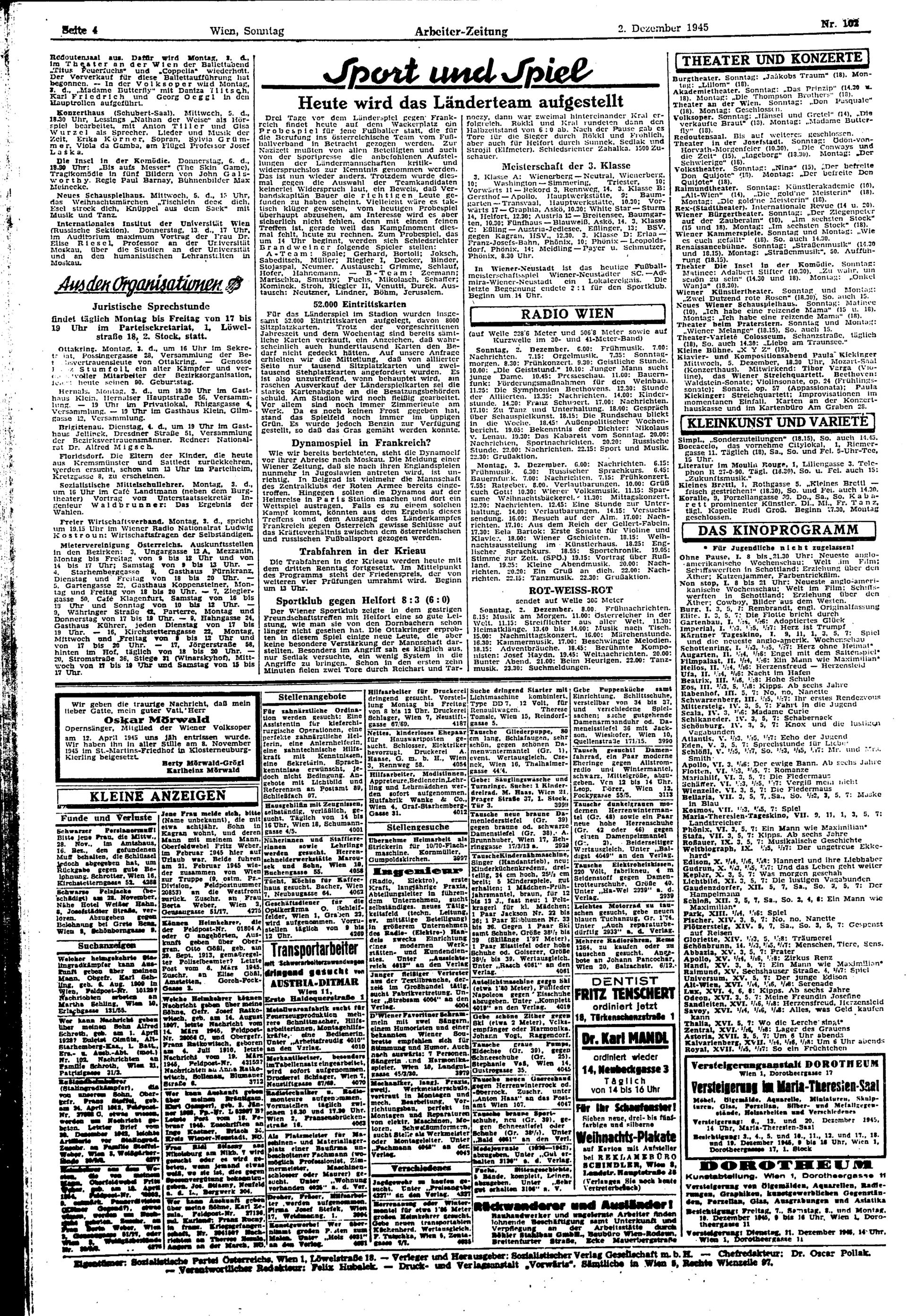 Ausgabe So. 02.12.1945, Seite 4