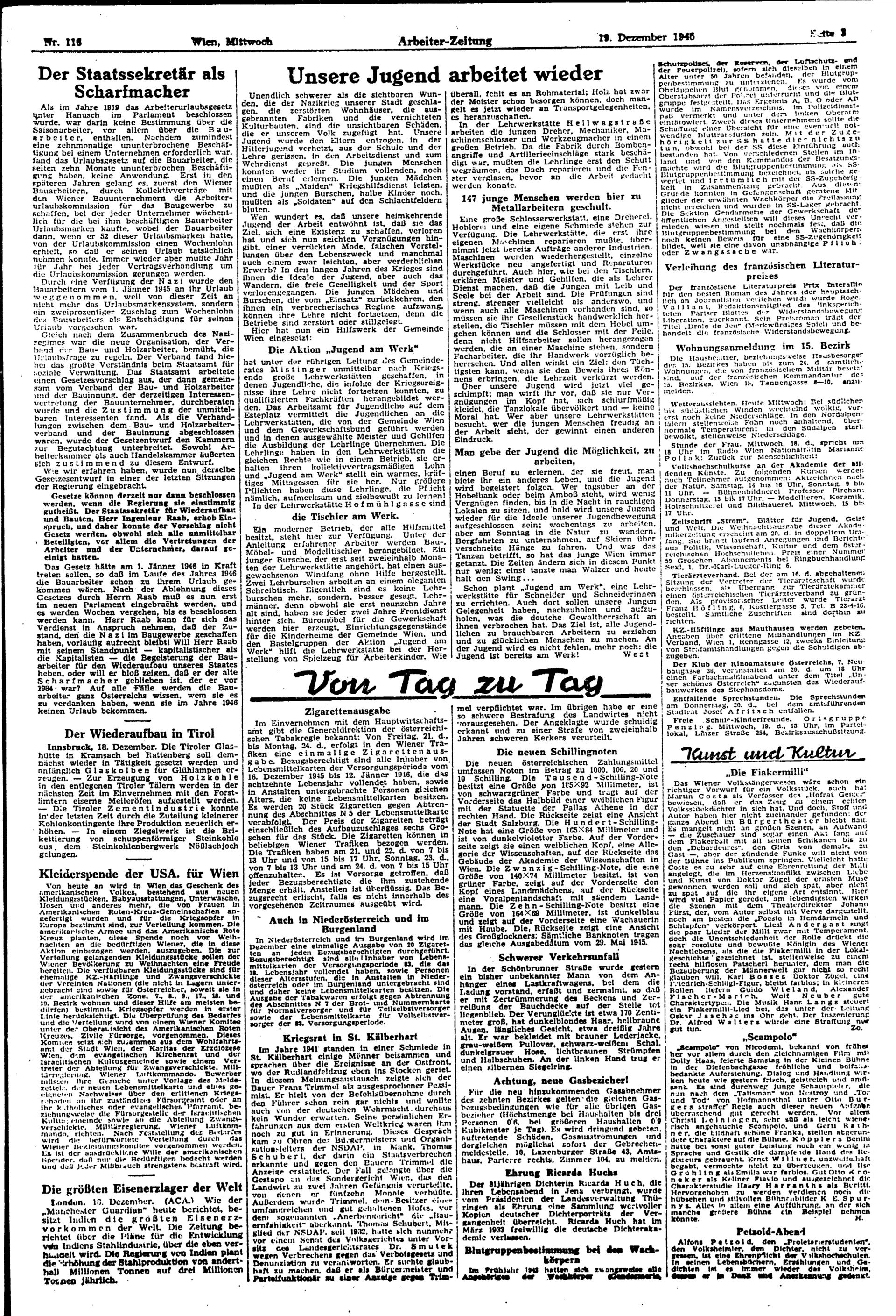Ausgabe Mi. 19.12.1945, Seite 3