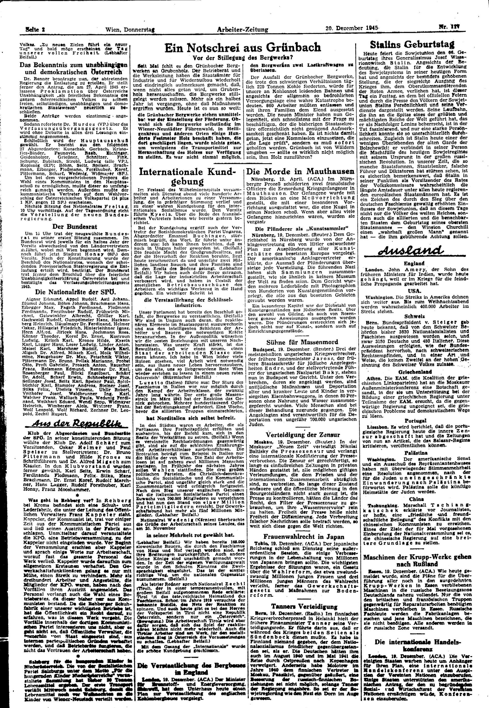 Ausgabe Do. 20.12.1945, Seite 2