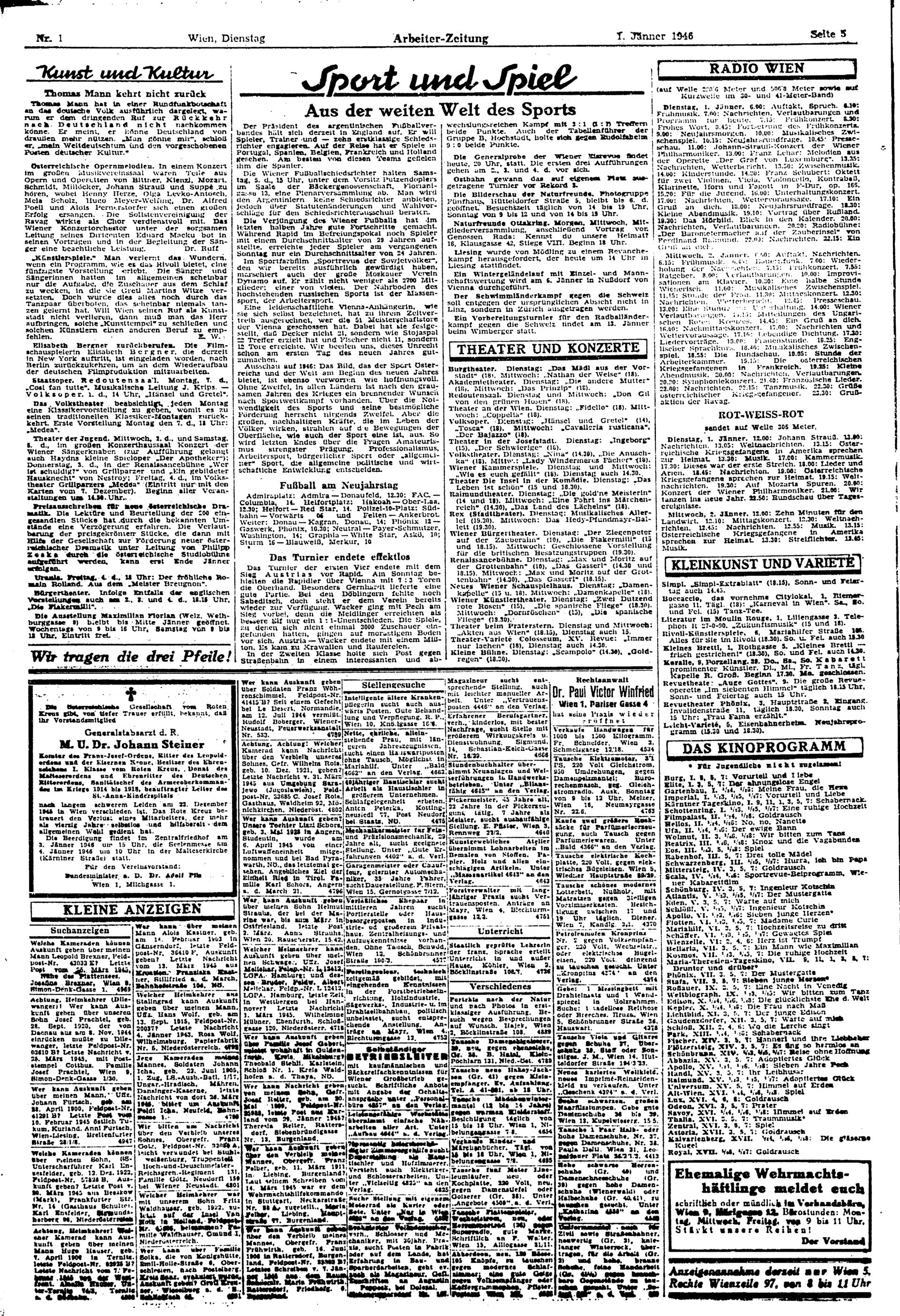 Ausgabe Di. 01.01.1946, Seite 5
