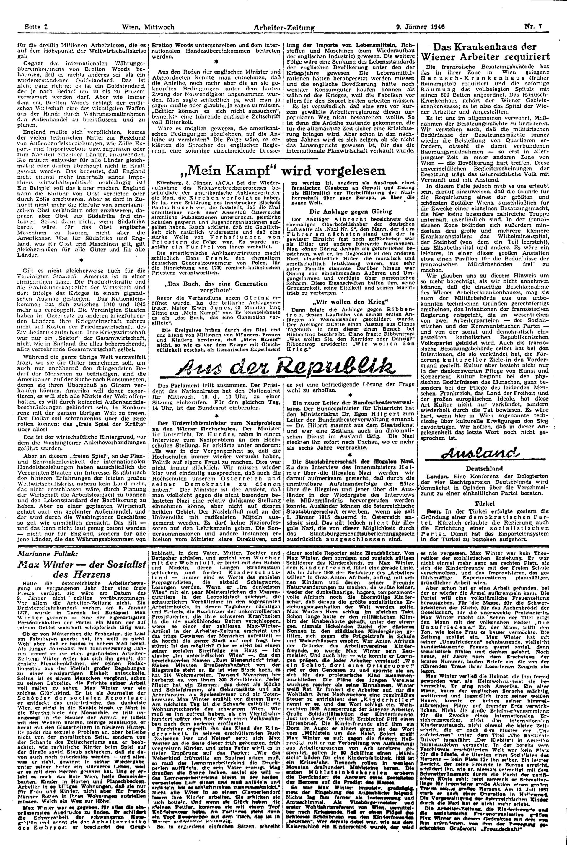Ausgabe Mi. 09.01.1946, Seite 2