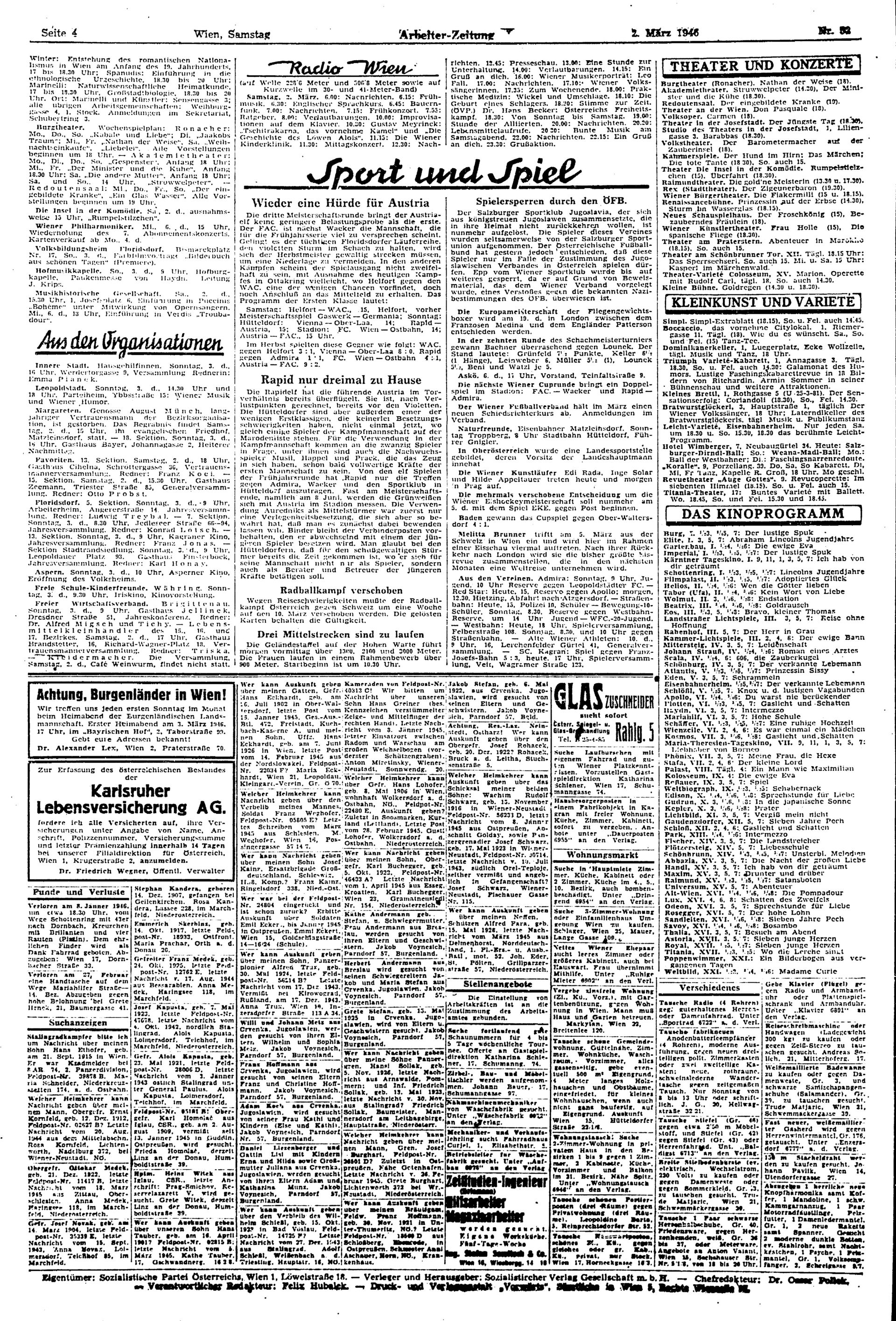 Ausgabe Sa. 02.03.1946, Seite 4