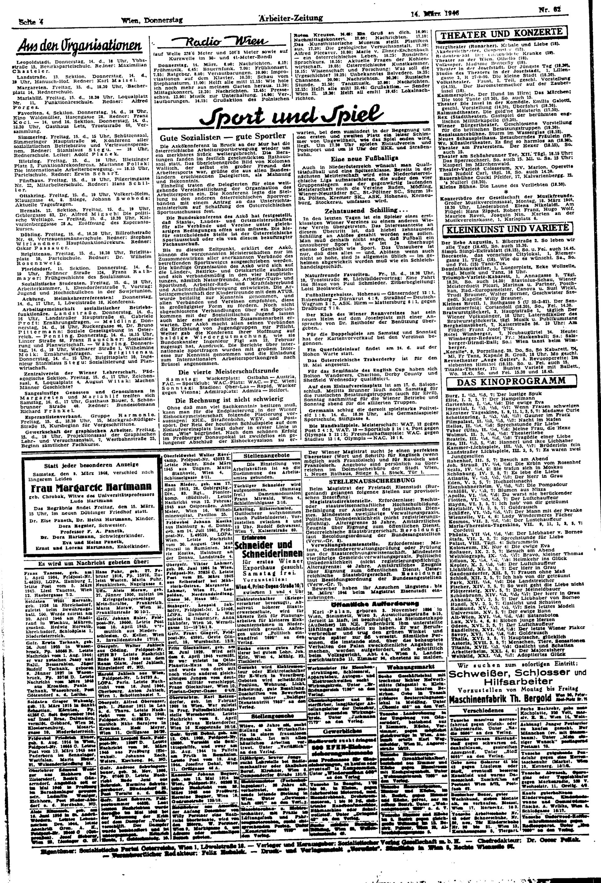 Ausgabe Do. 14.03.1946, Seite 4