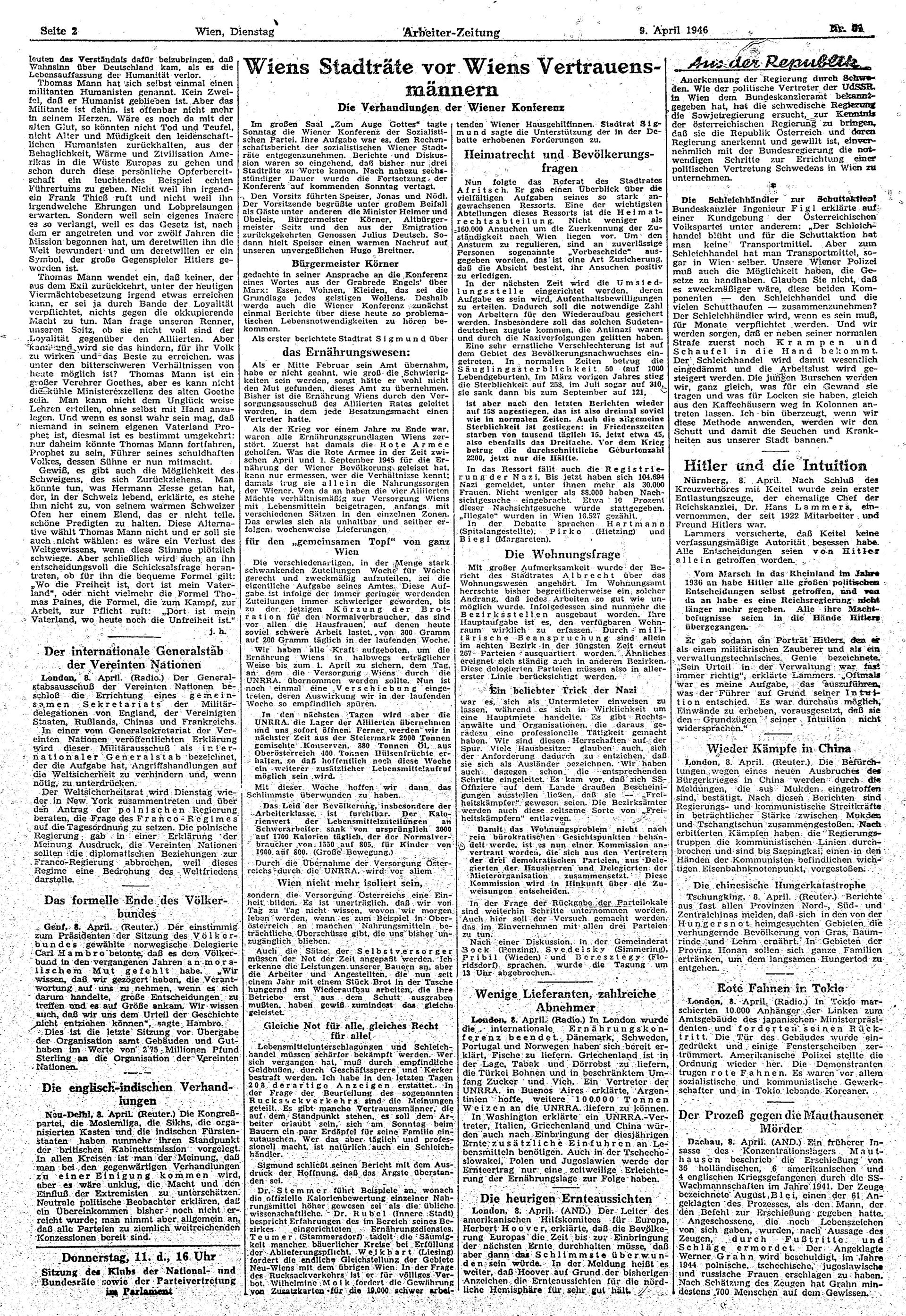 Ausgabe Di. 09.04.1946, Seite 2