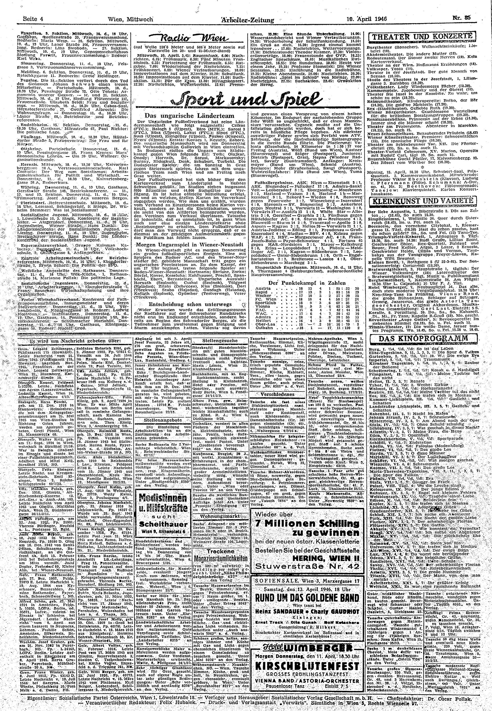 Ausgabe Mi. 10.04.1946, Seite 4