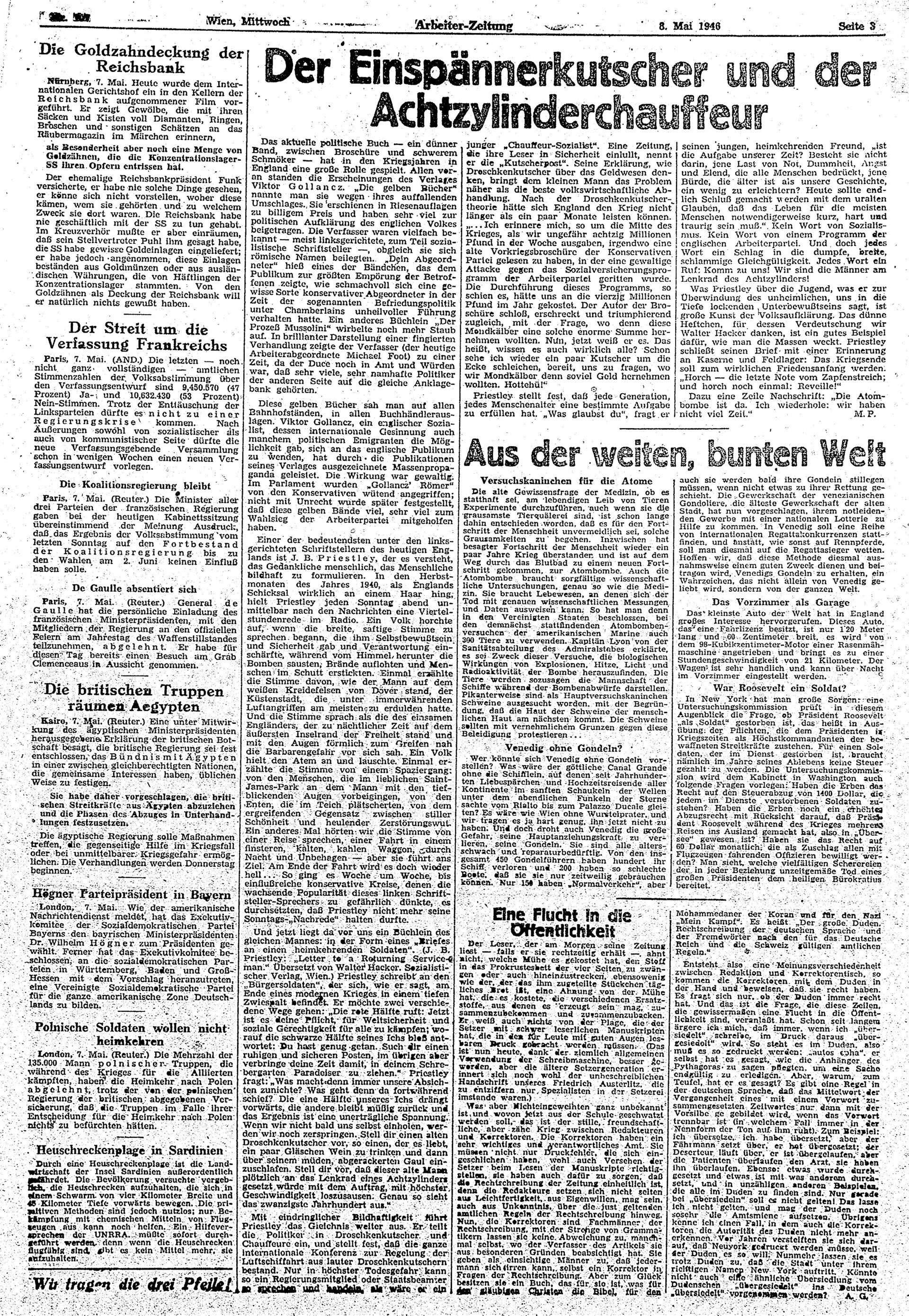 Ausgabe Mi. 08.05.1946, Seite 3