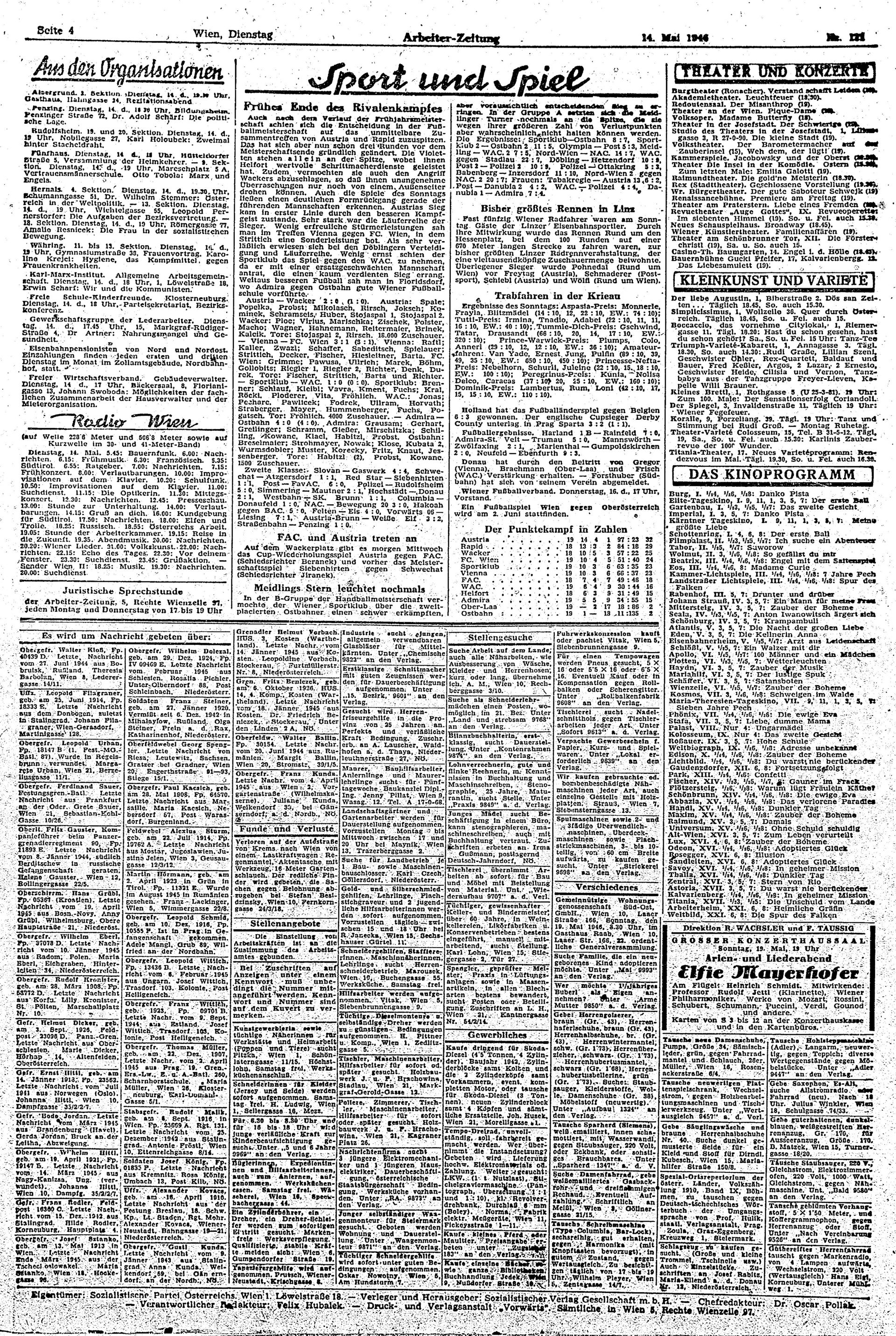Ausgabe Di. 14.05.1946, Seite 4