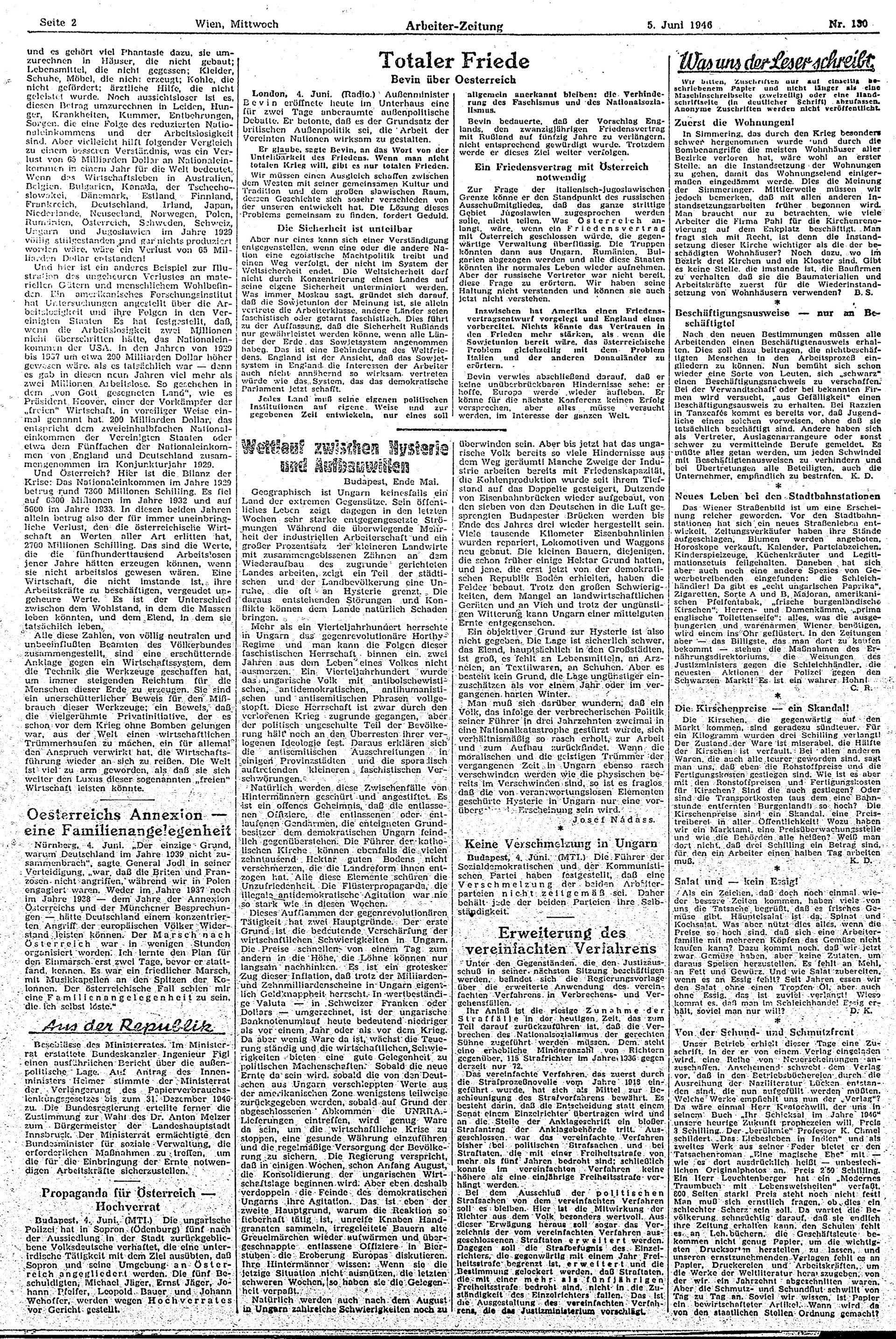 Ausgabe Mi. 05.06.1946, Seite 2
