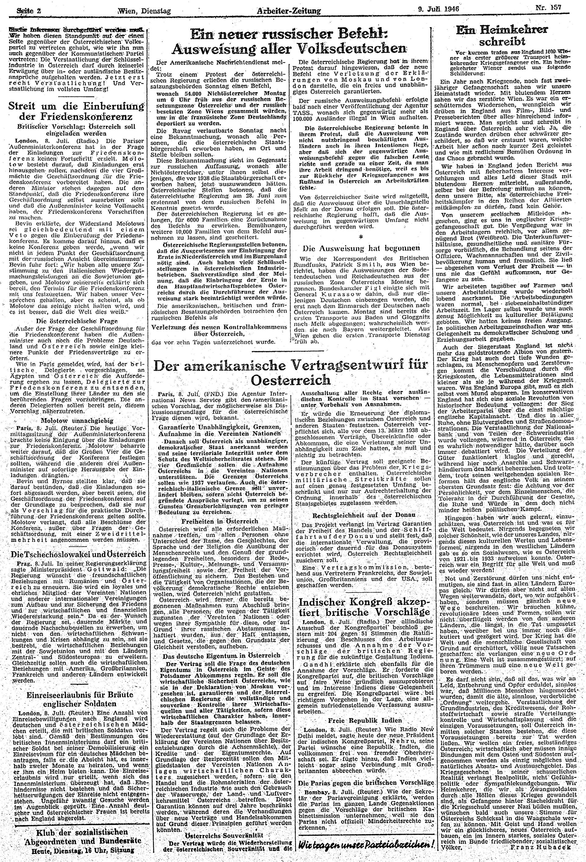 Ausgabe Di. 09.07.1946, Seite 2
