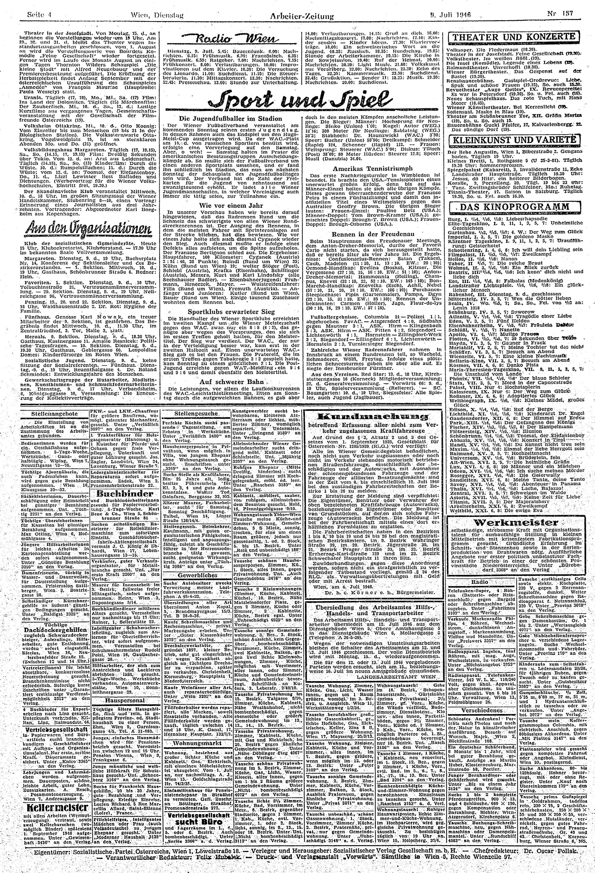 Ausgabe Di. 09.07.1946, Seite 4