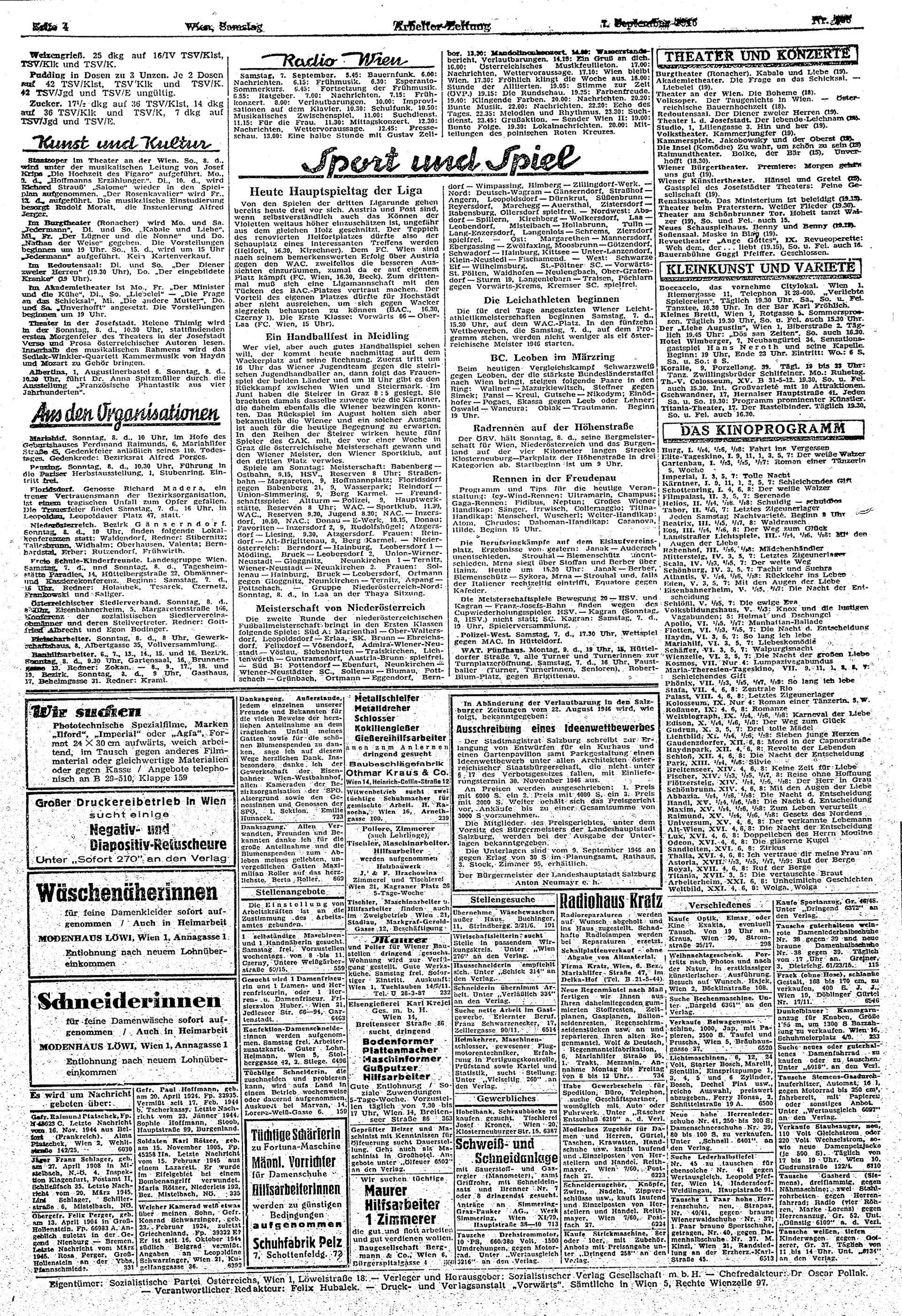 Ausgabe Sa. 07.09.1946, Seite 4