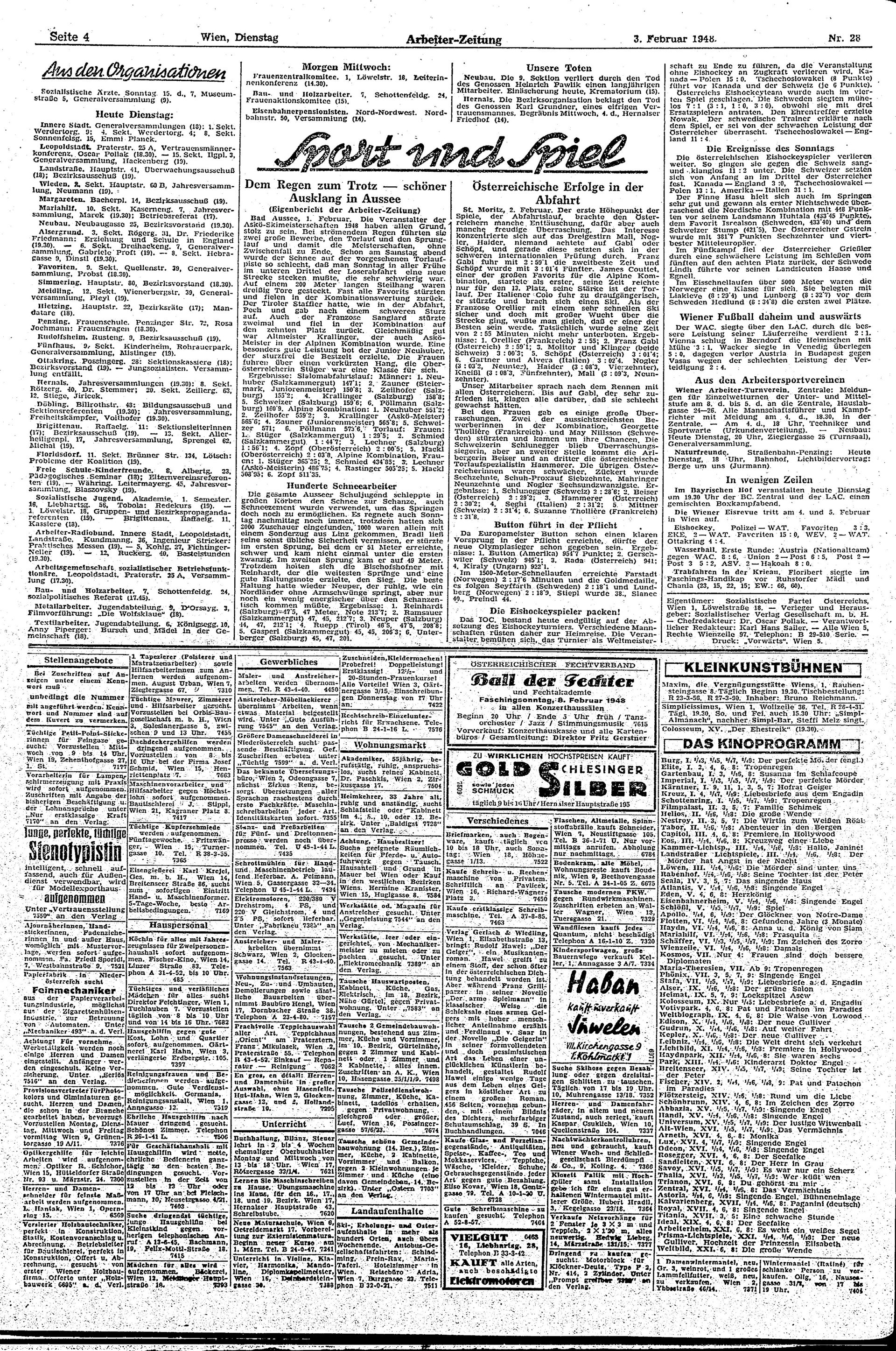 Ausgabe Di. 03.02.1948, Seite 4