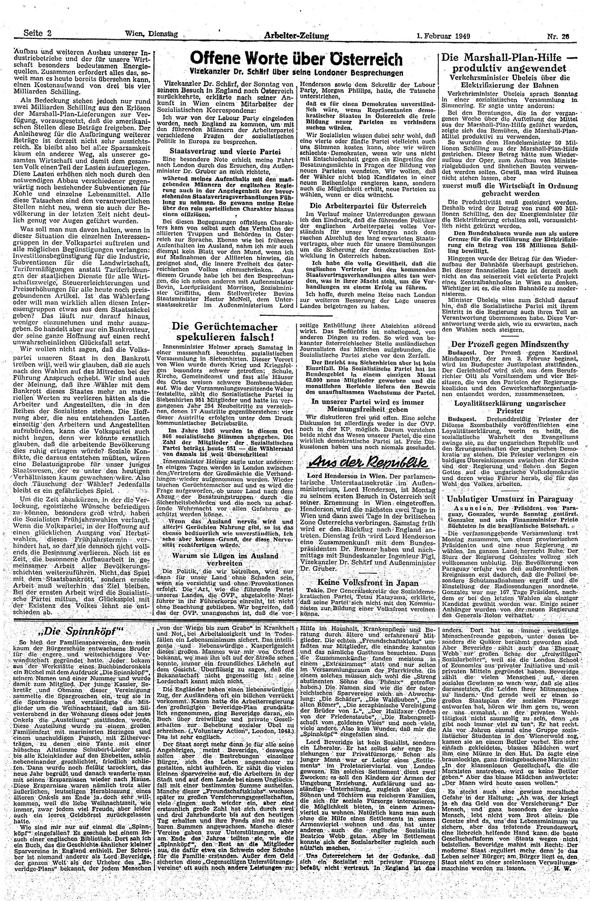 Ausgabe Di. 01.02.1949, Seite 2