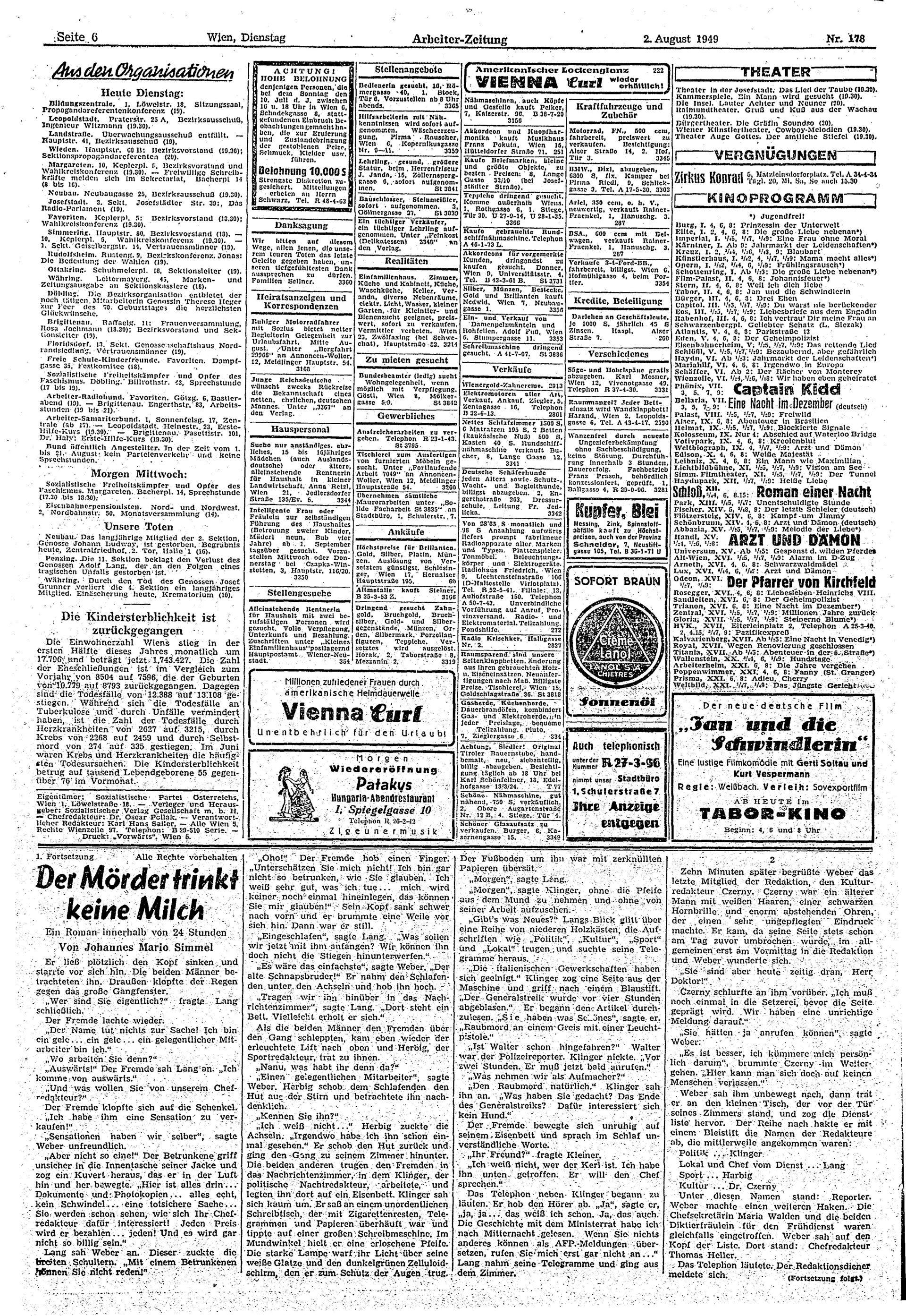 Ausgabe Di. 02.08.1949, Seite 6