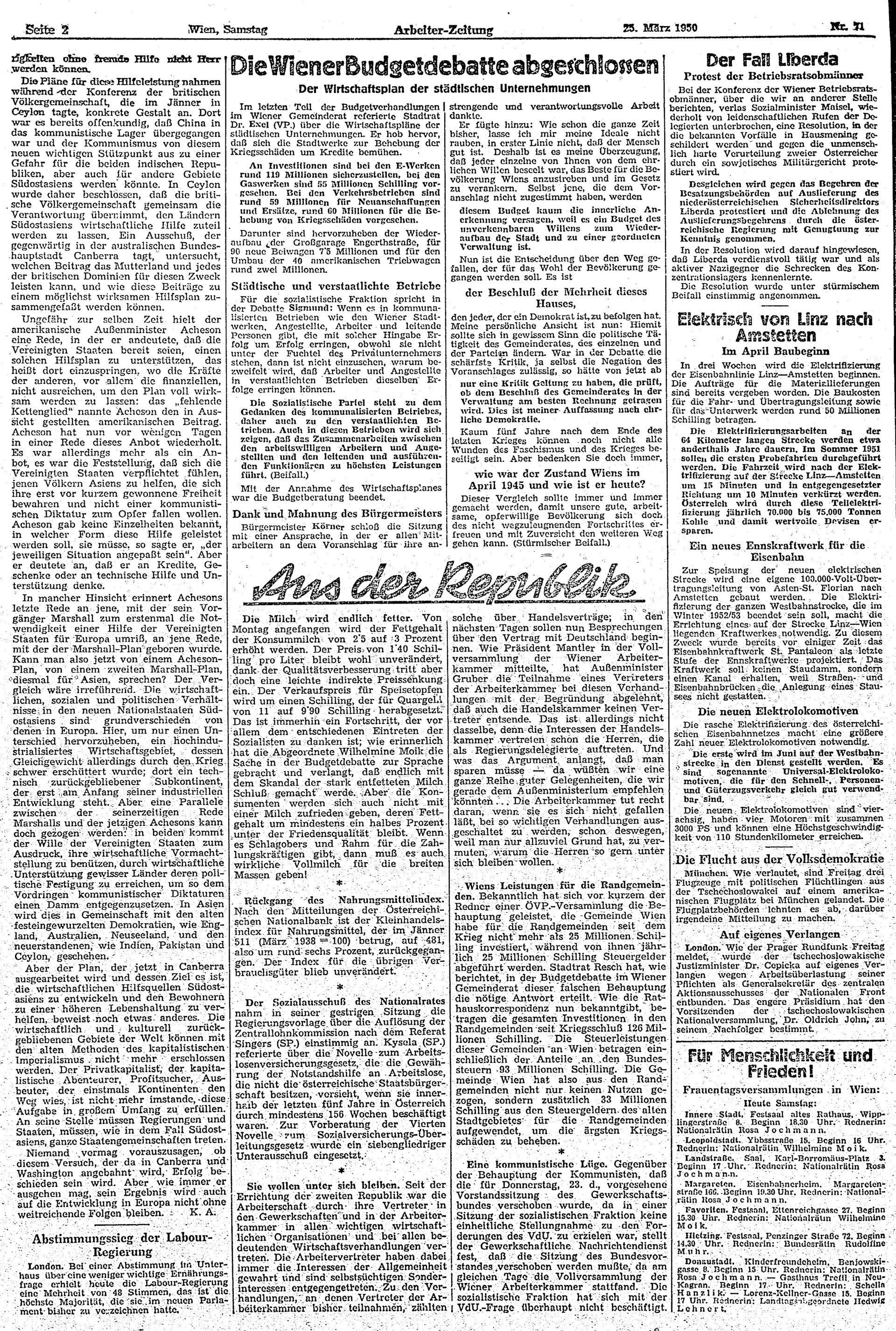 Ausgabe Sa. 25.03.1950, Seite 2