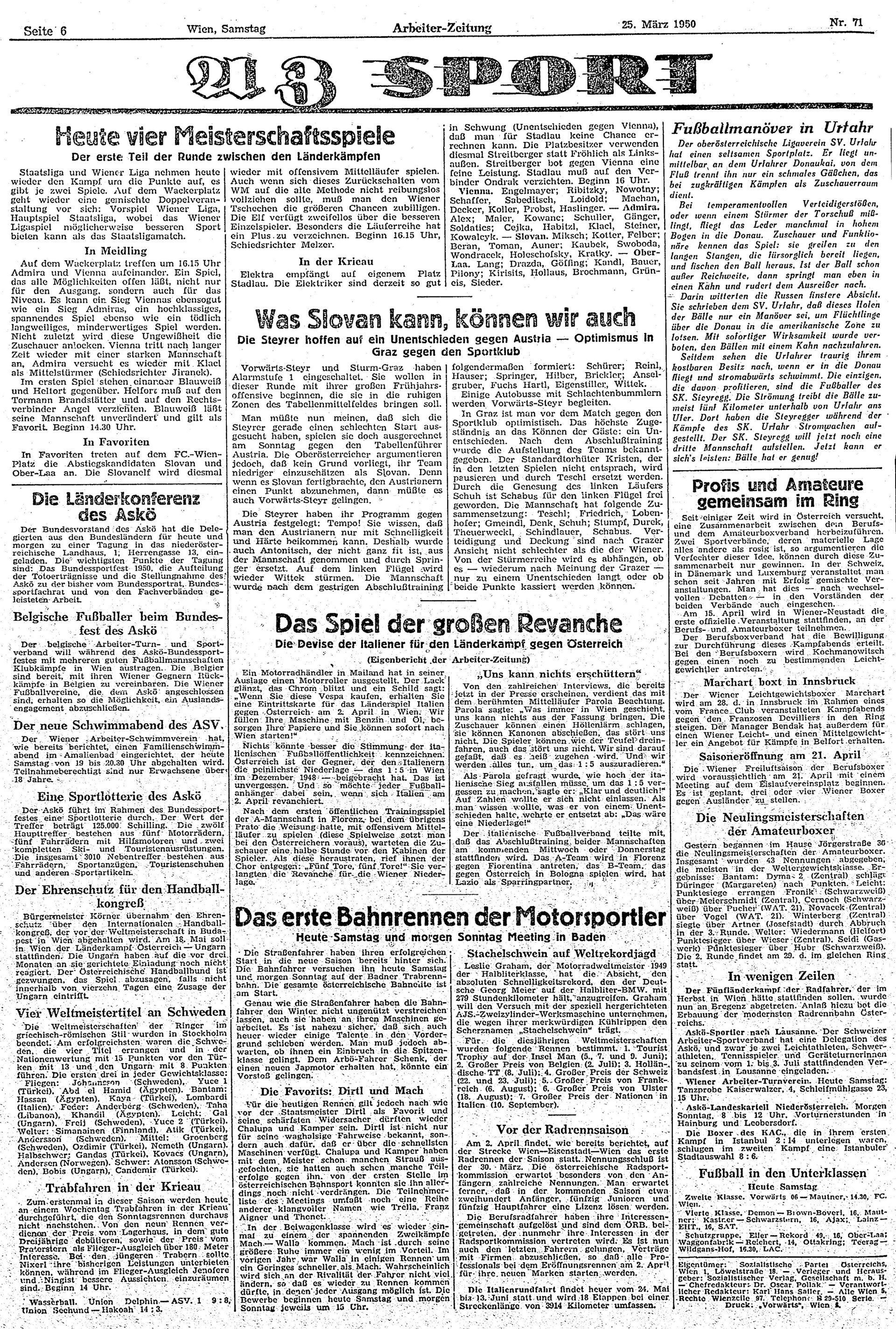 Ausgabe Sa. 25.03.1950, Seite 6