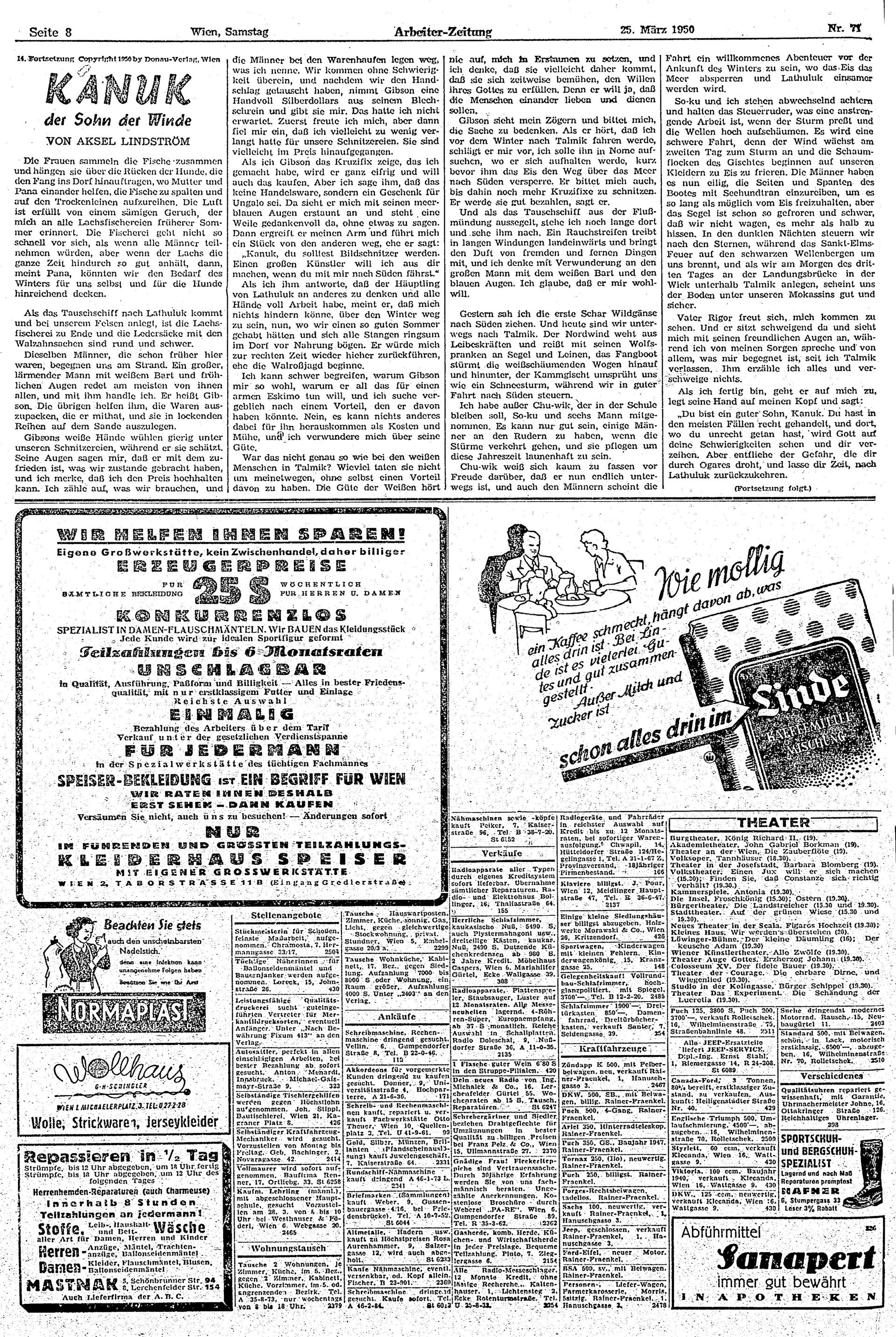 Ausgabe Sa. 25.03.1950, Seite 8