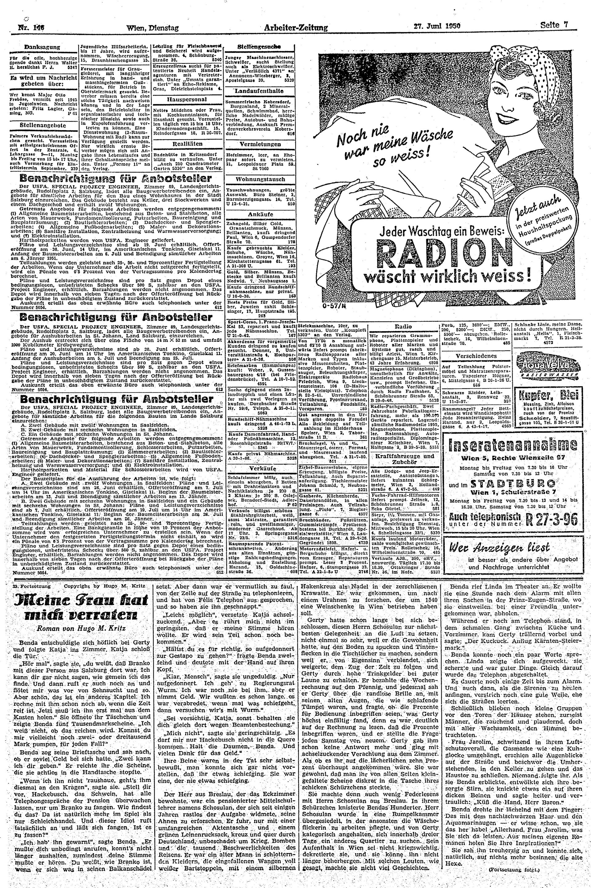 Ausgabe Di. 27.06.1950, Seite 7