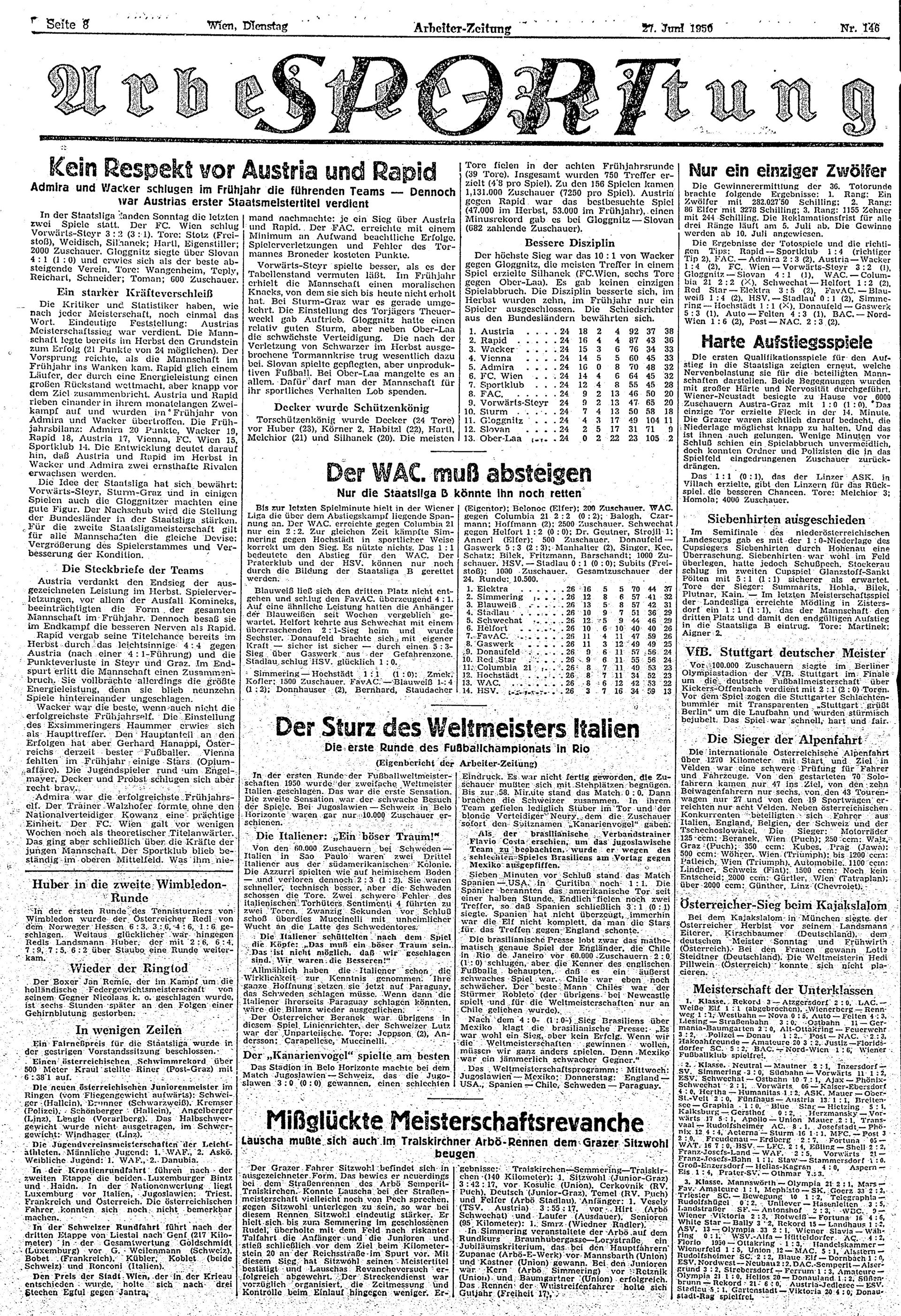 Ausgabe Di. 27.06.1950, Seite 8