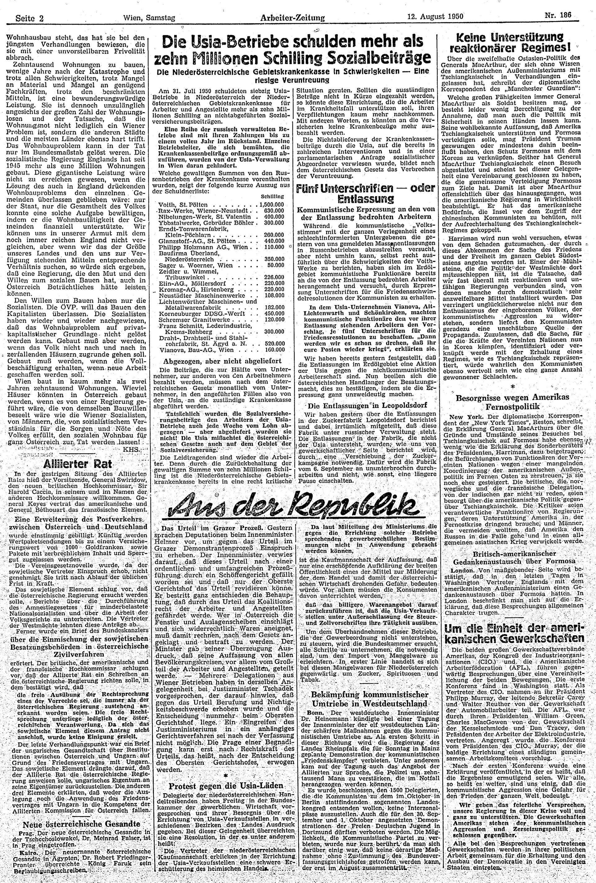 Ausgabe Sa. 12.08.1950, Seite 2