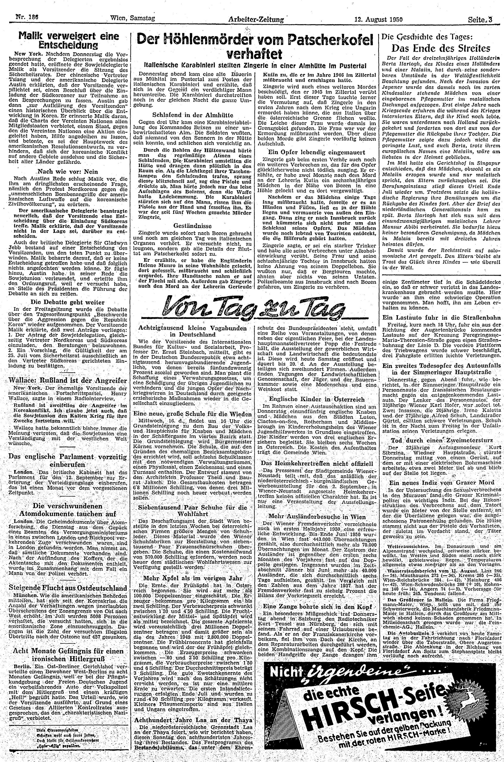 Ausgabe Sa. 12.08.1950, Seite 3