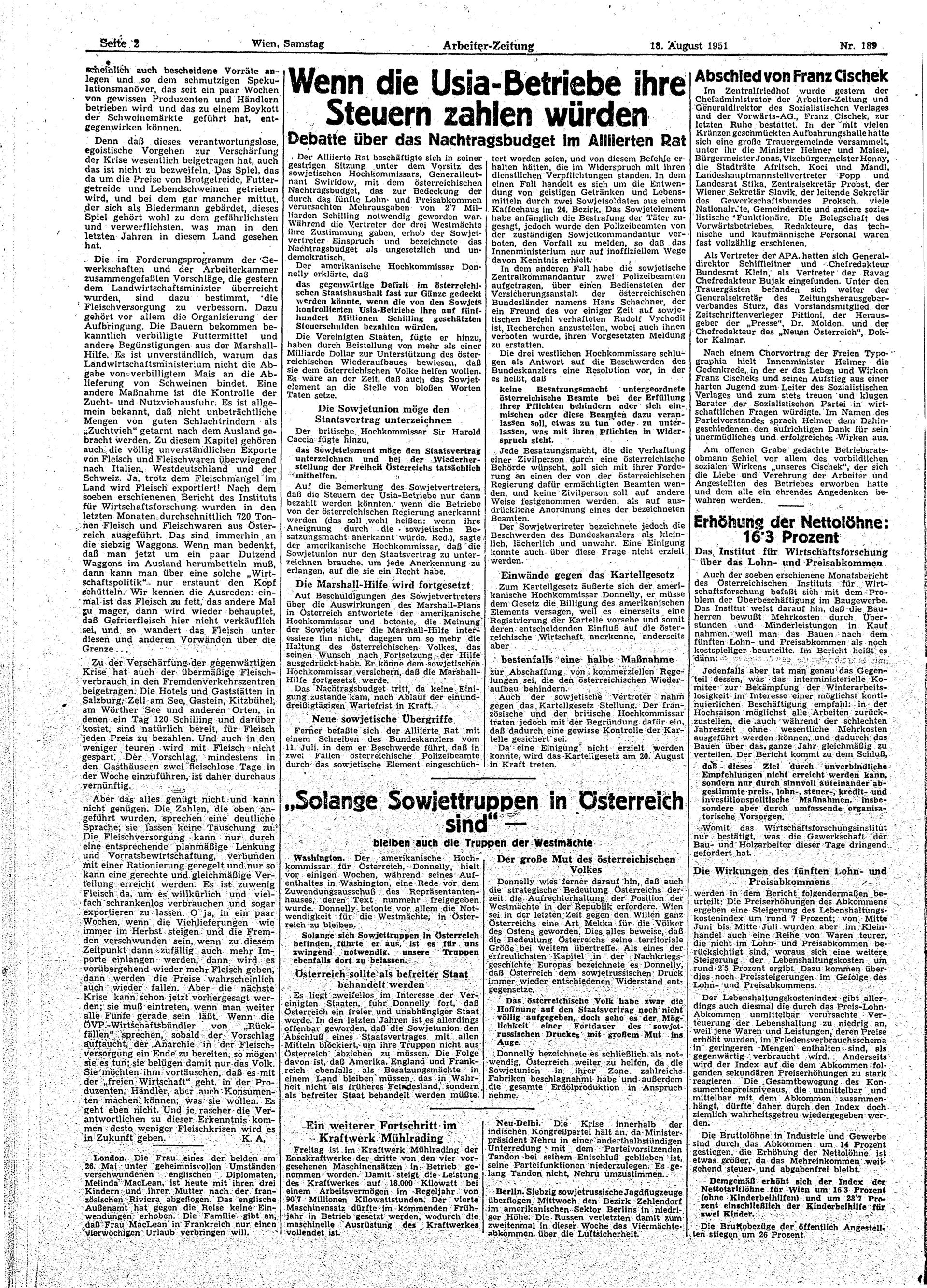 Ausgabe Sa. 18.08.1951, Seite 2