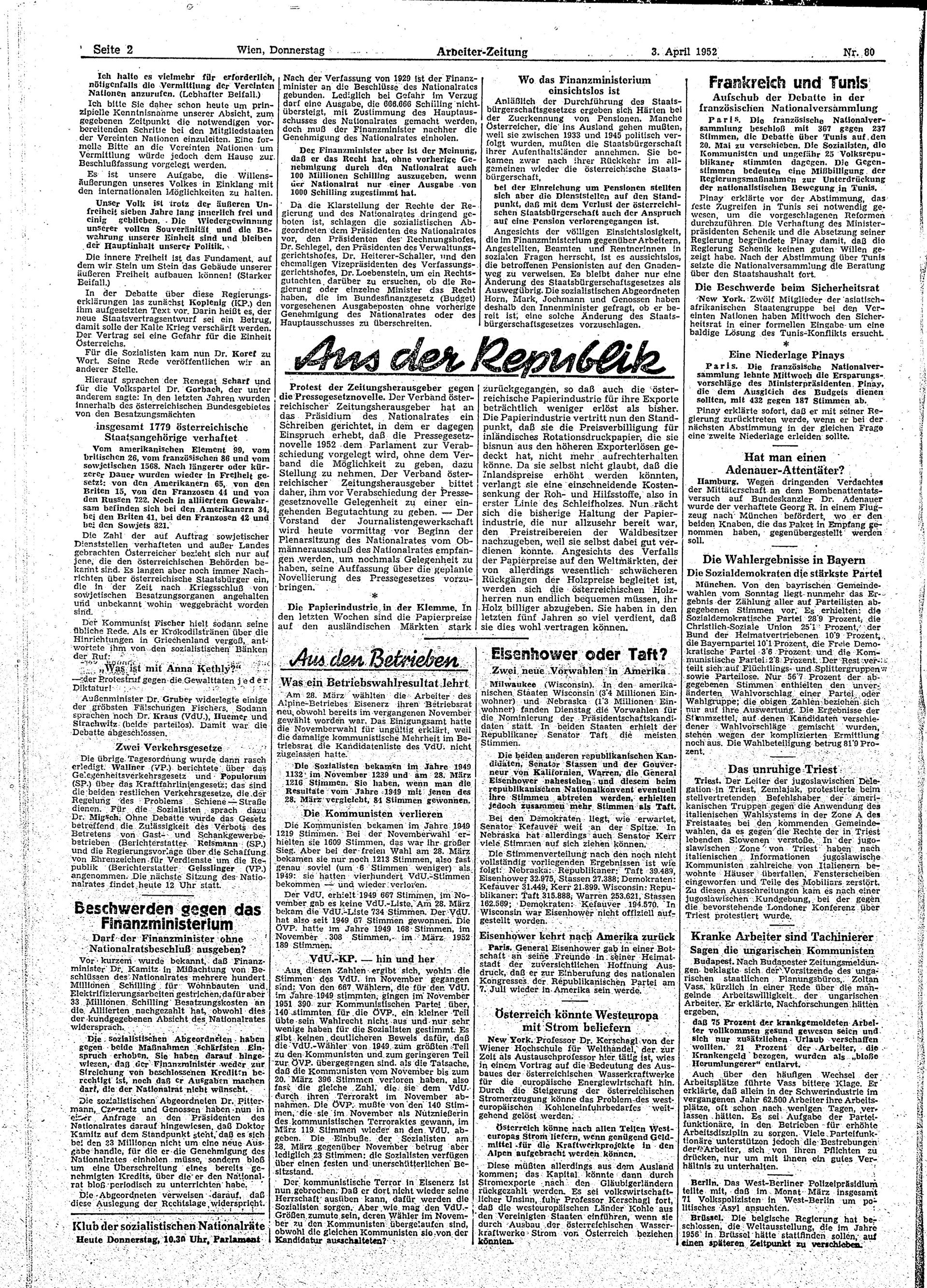 Ausgabe Do. 03.04.1952, Seite 2