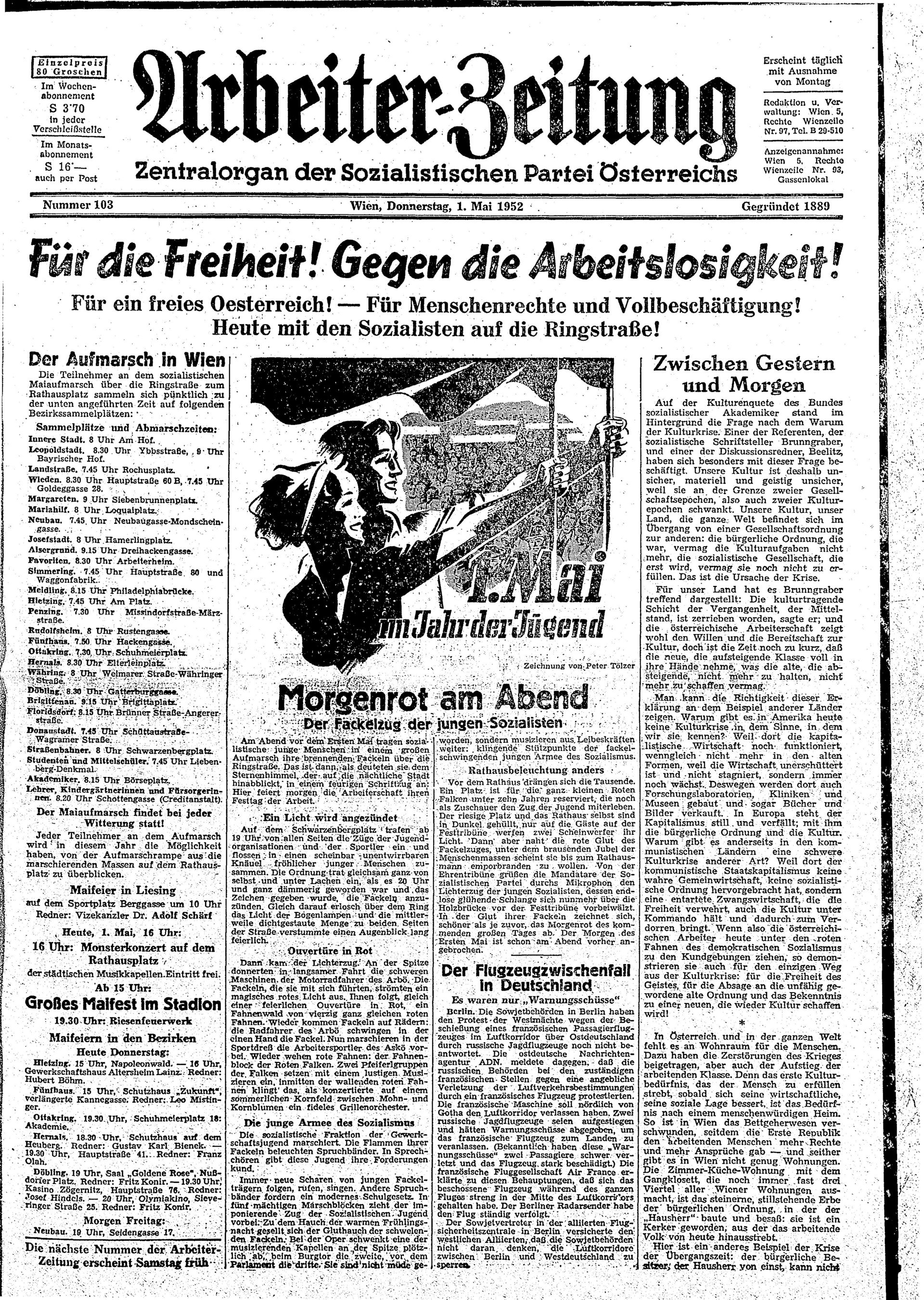 Ausgabe Do. 01.05.1952, Seite 1
