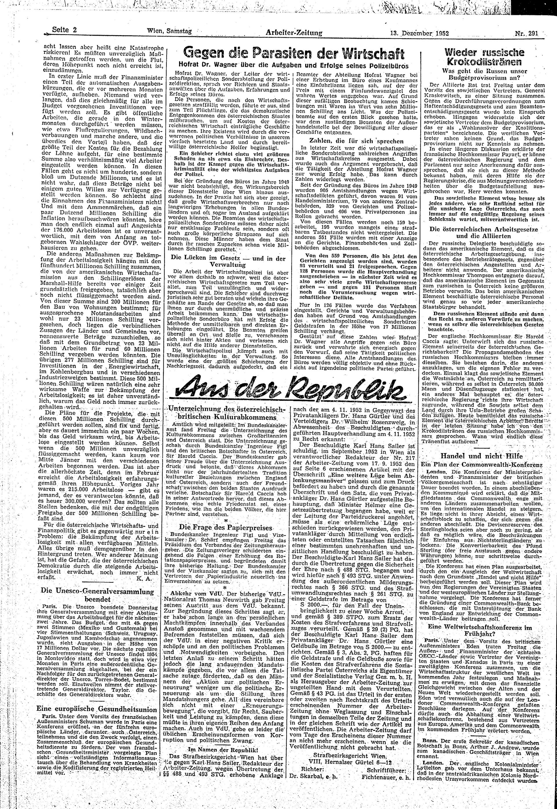 Ausgabe Sa. 13.12.1952, Seite 2