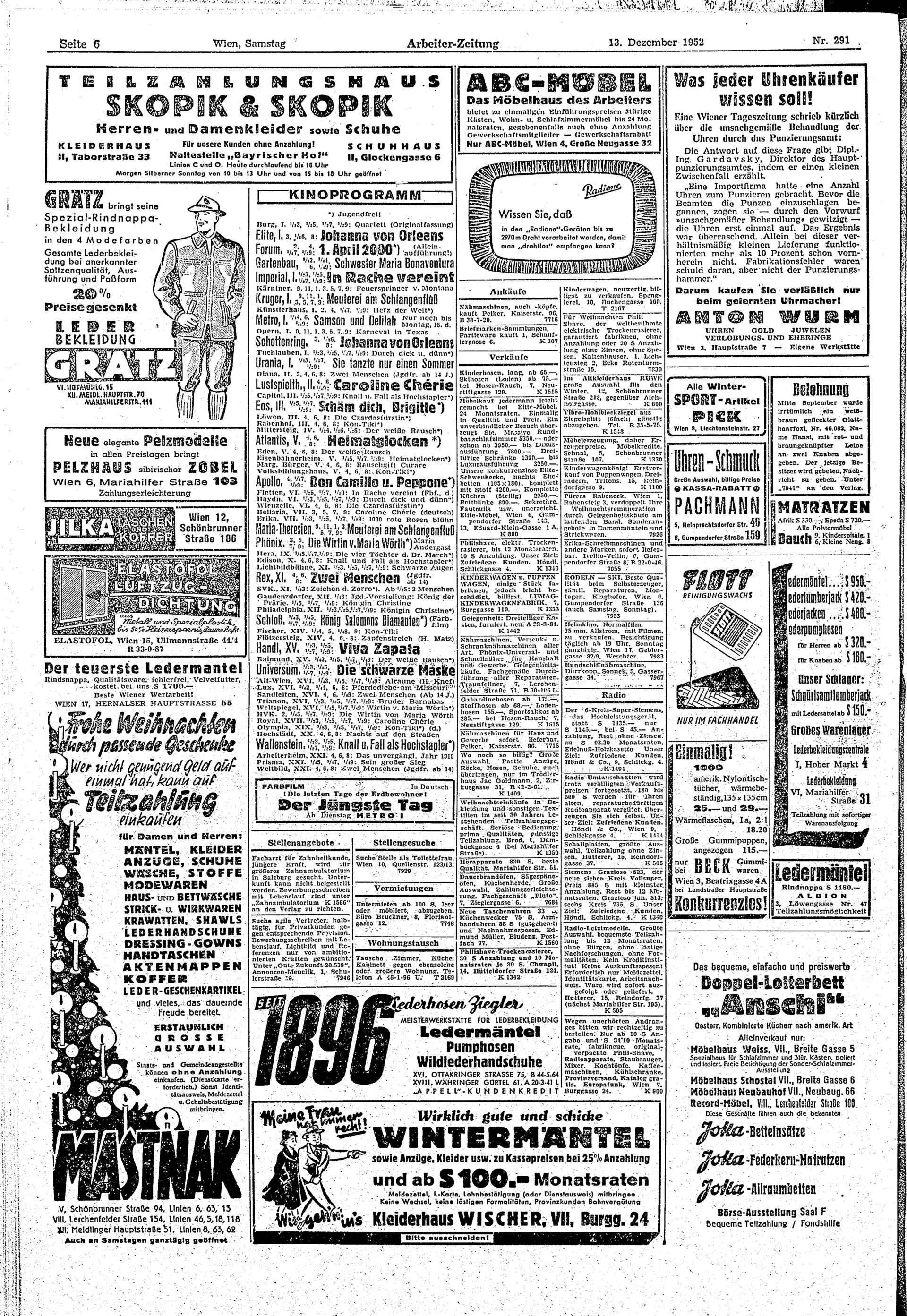 Ausgabe Sa. 13.12.1952, Seite 6