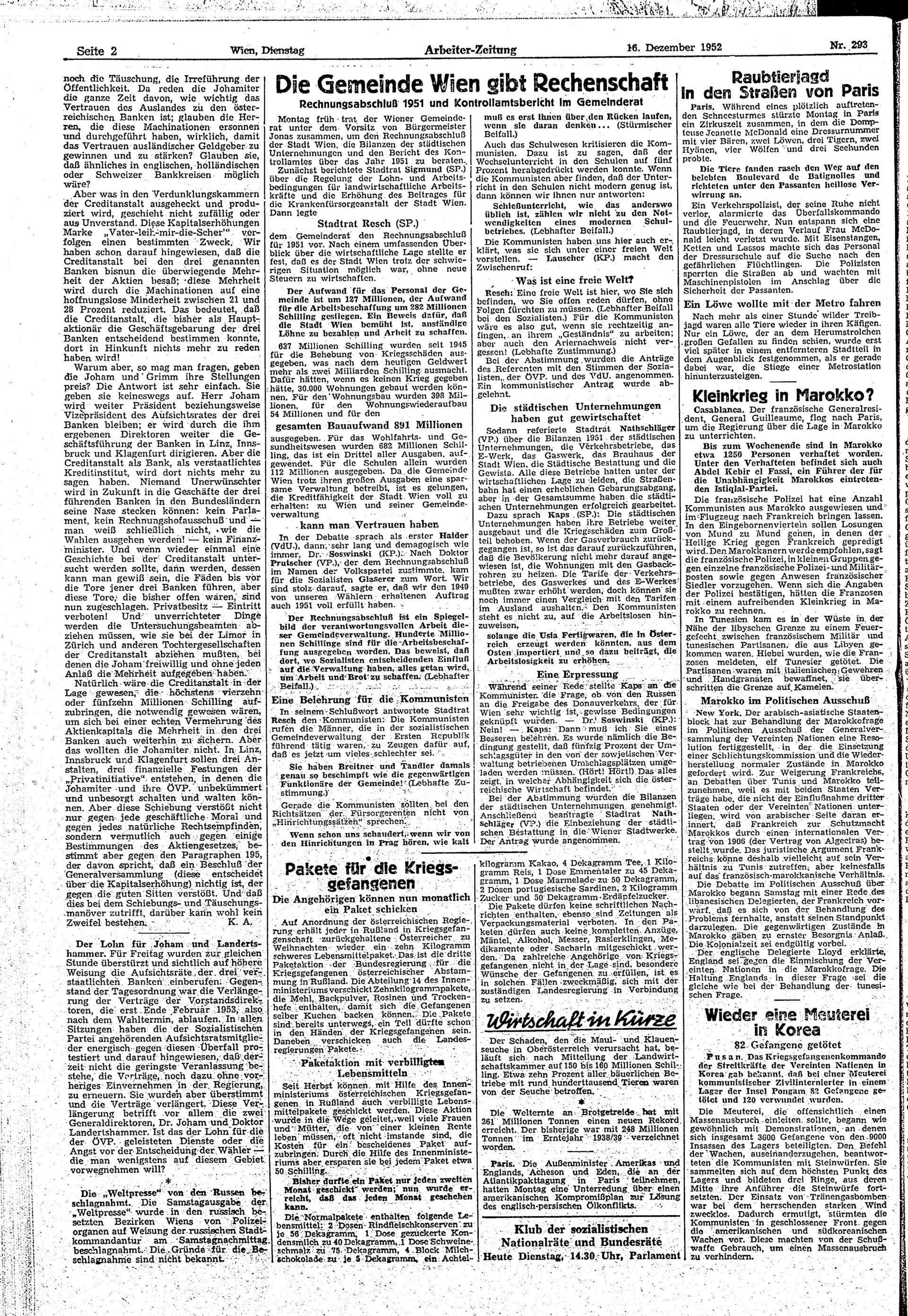 Ausgabe Di. 16.12.1952, Seite 2