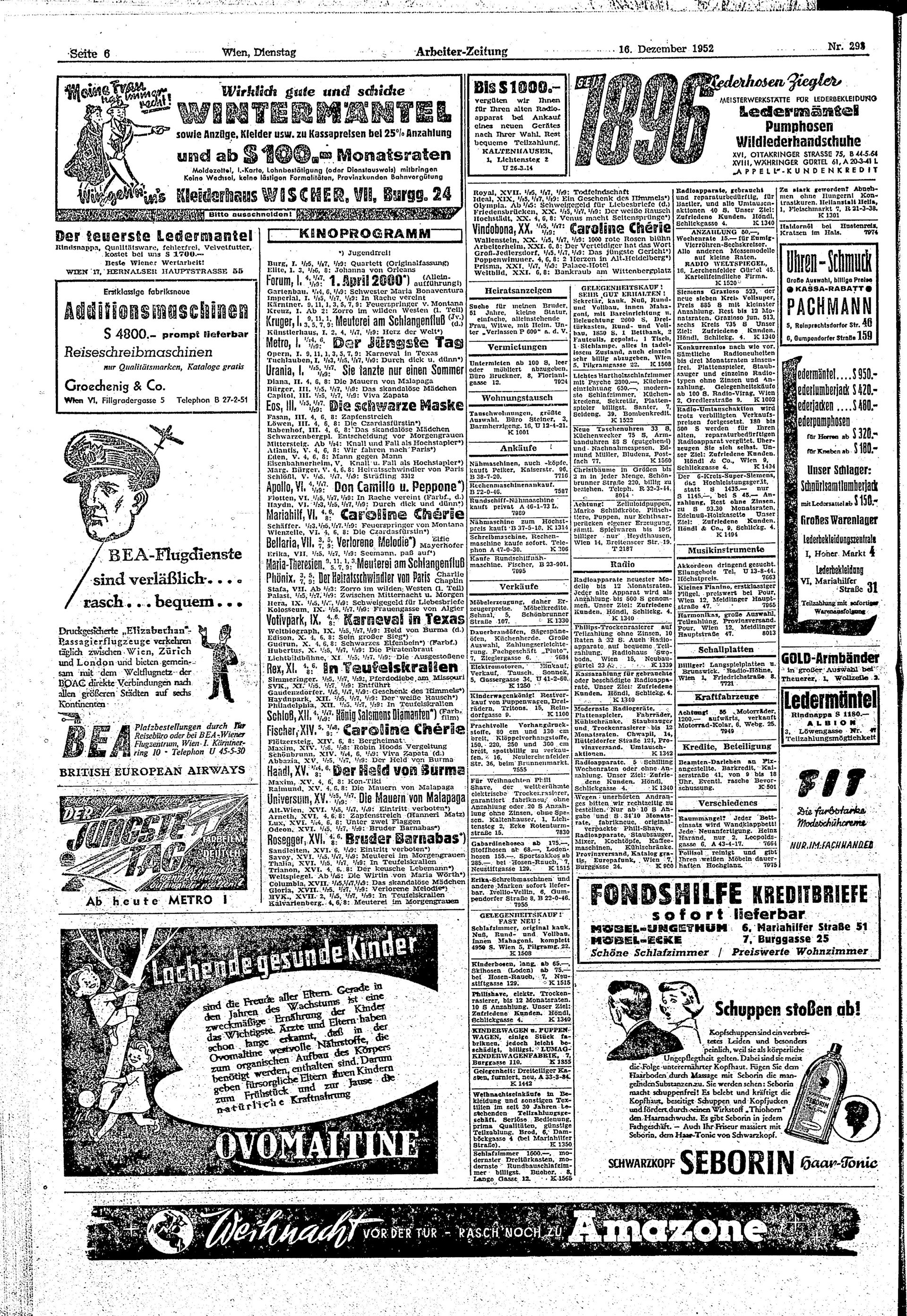 Ausgabe Di. 16.12.1952, Seite 6