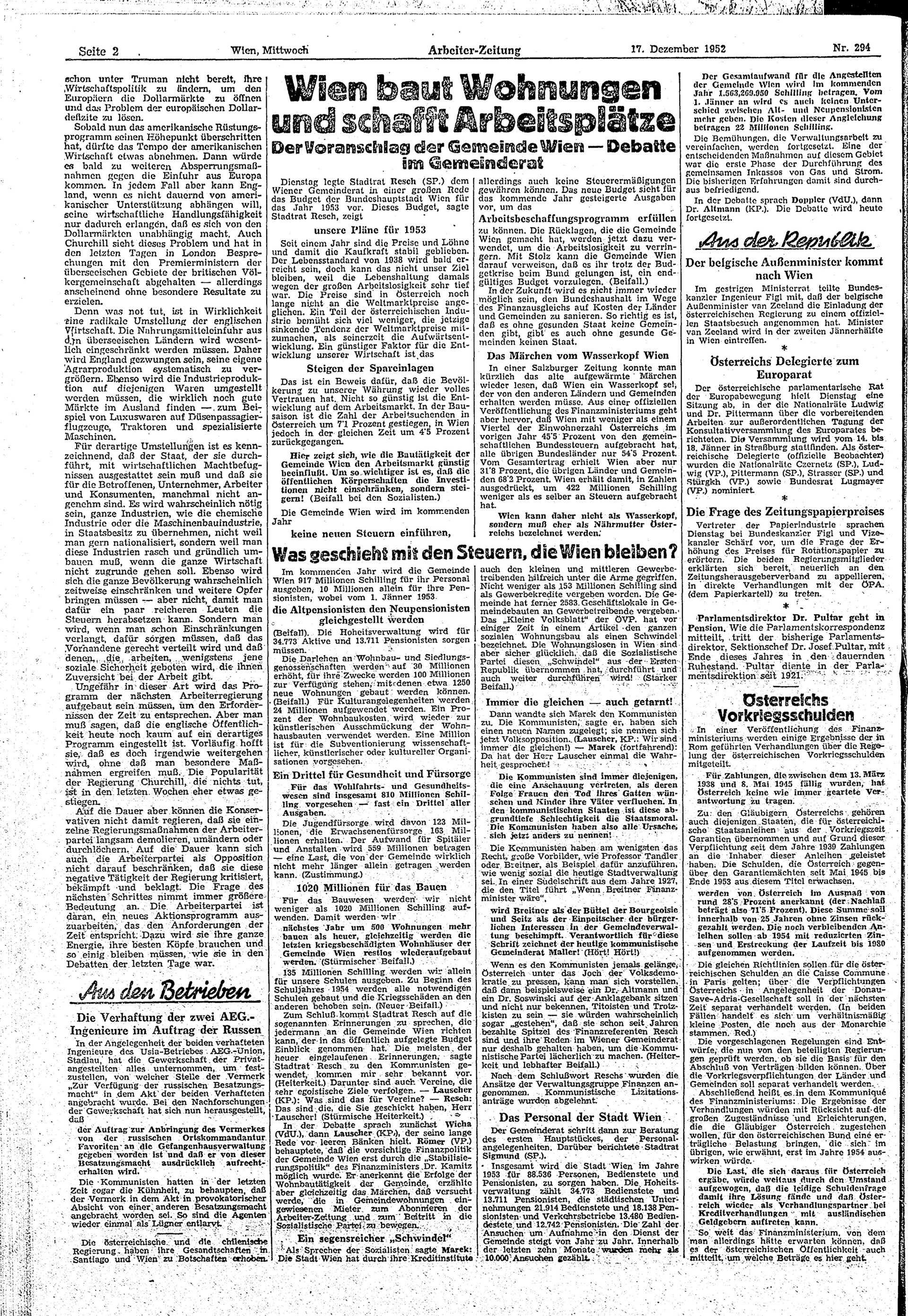 Ausgabe Mi. 17.12.1952, Seite 2