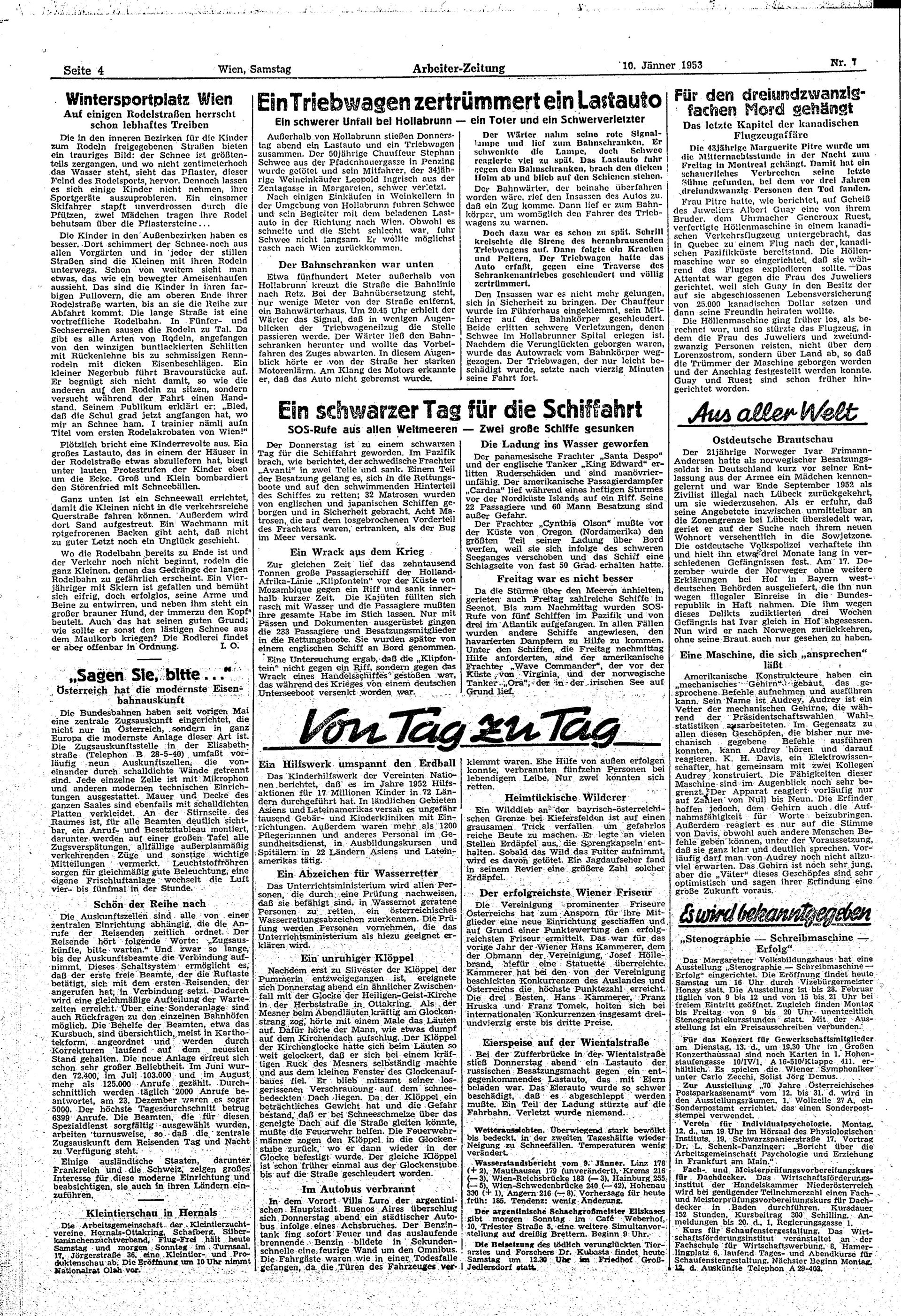 Ausgabe Sa. 10.01.1953, Seite 4