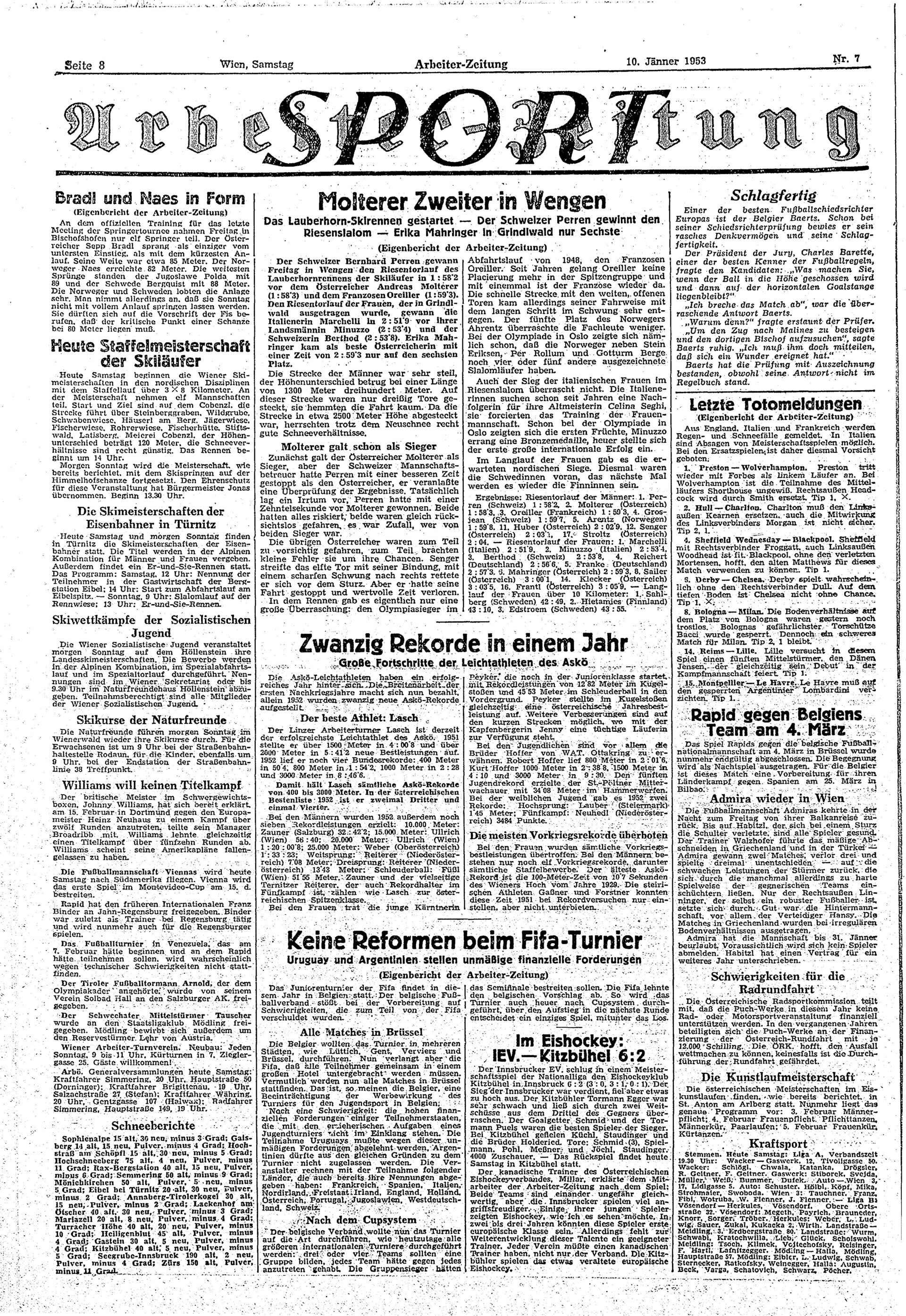 Ausgabe Sa. 10.01.1953, Seite 8