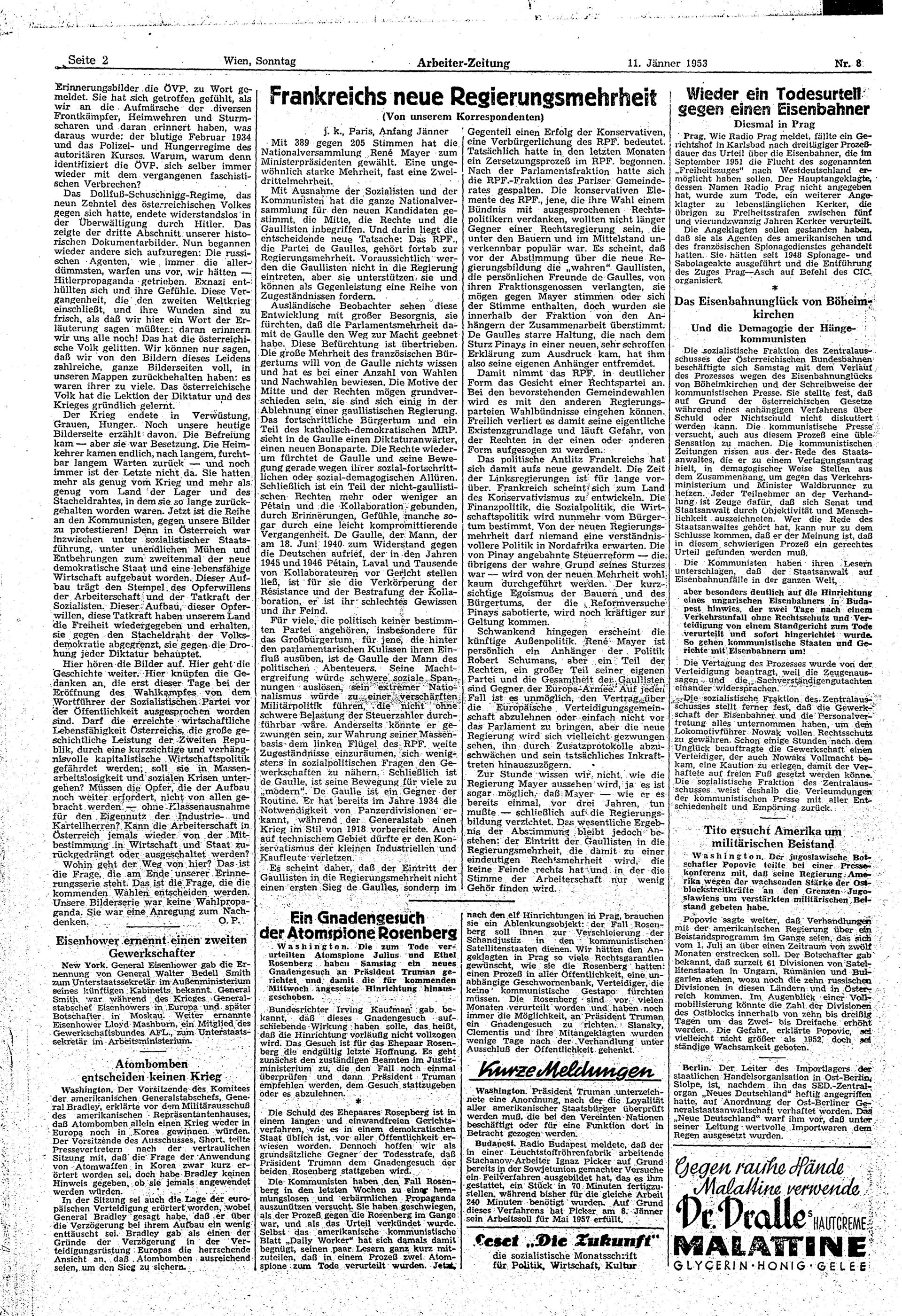 Ausgabe So. 11.01.1953, Seite 2