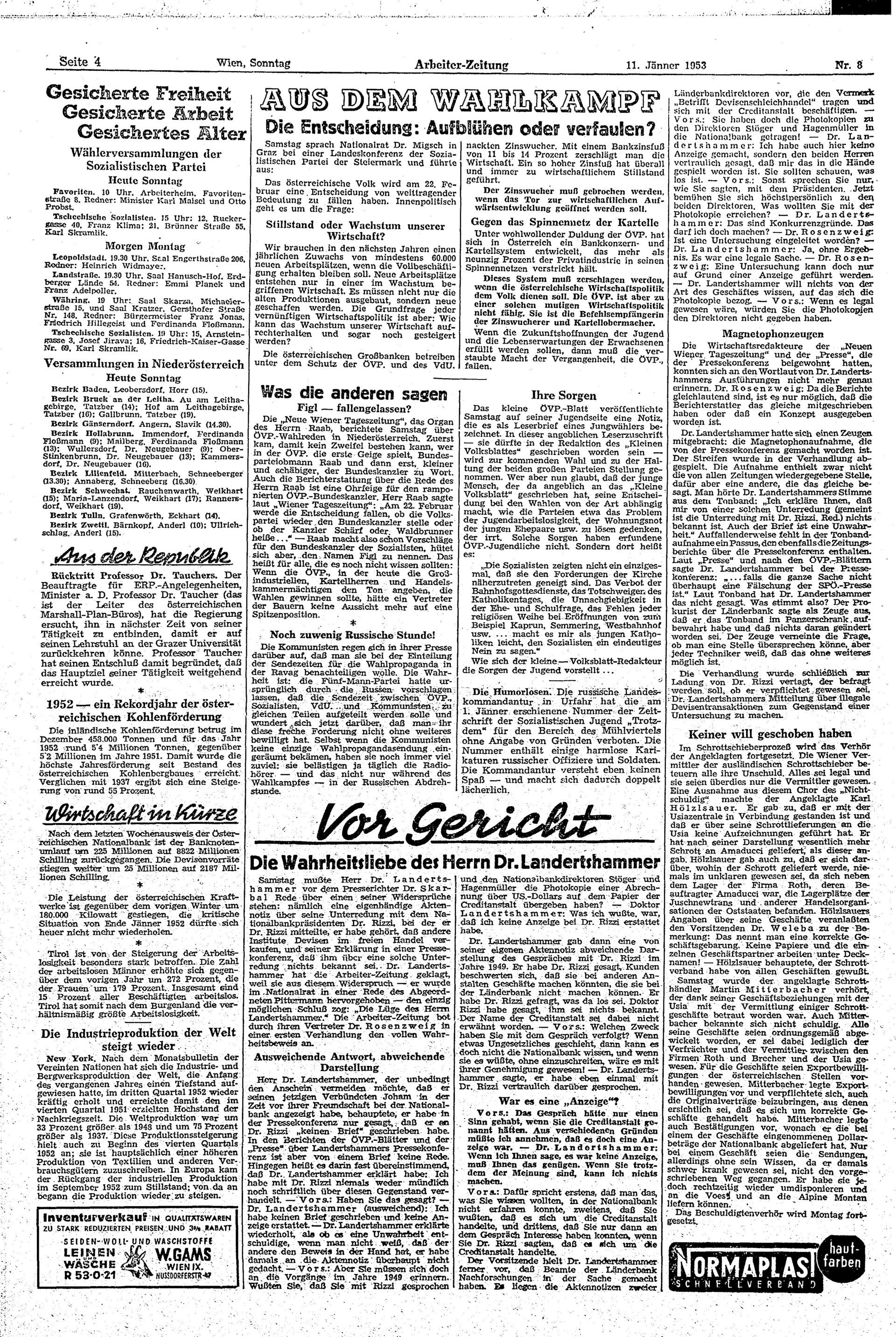 Ausgabe So. 11.01.1953, Seite 4