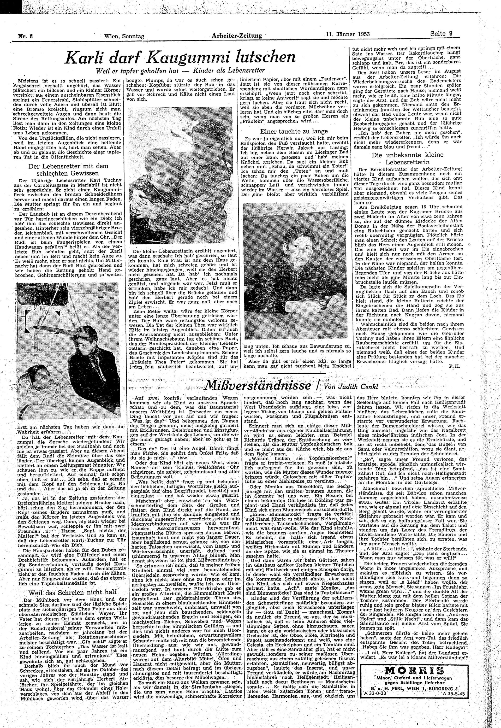 Ausgabe So. 11.01.1953, Seite 9