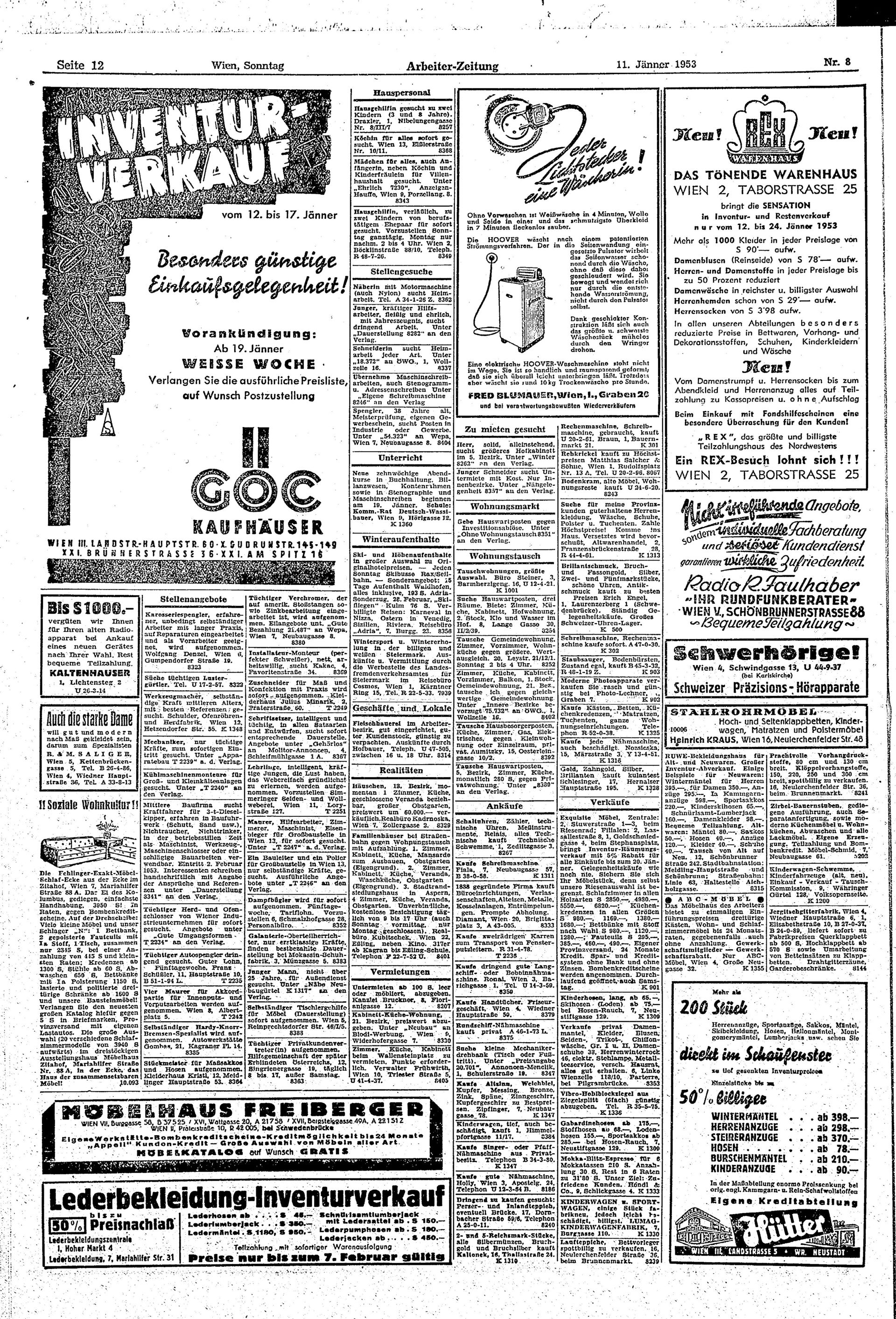 Ausgabe So. 11.01.1953, Seite 12