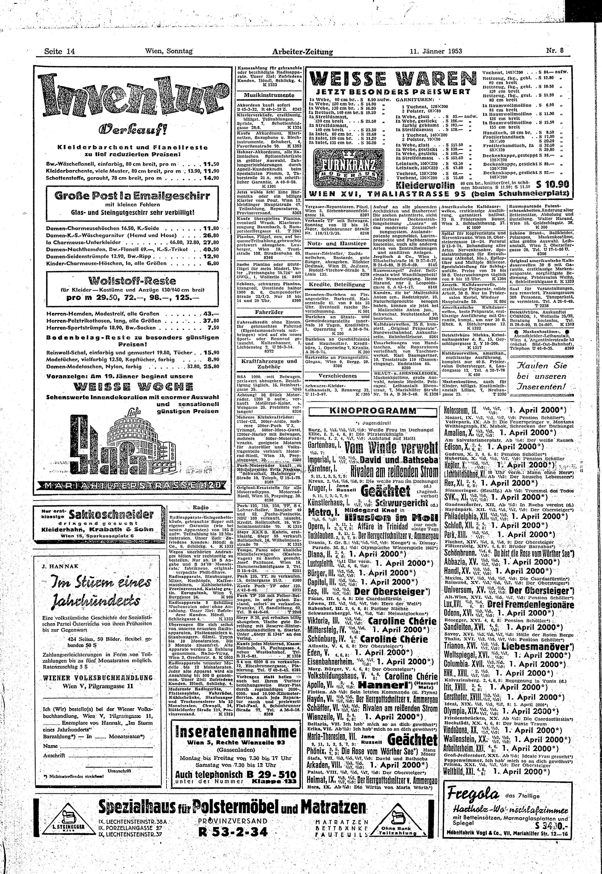 Ausgabe So. 11.01.1953, Seite 14