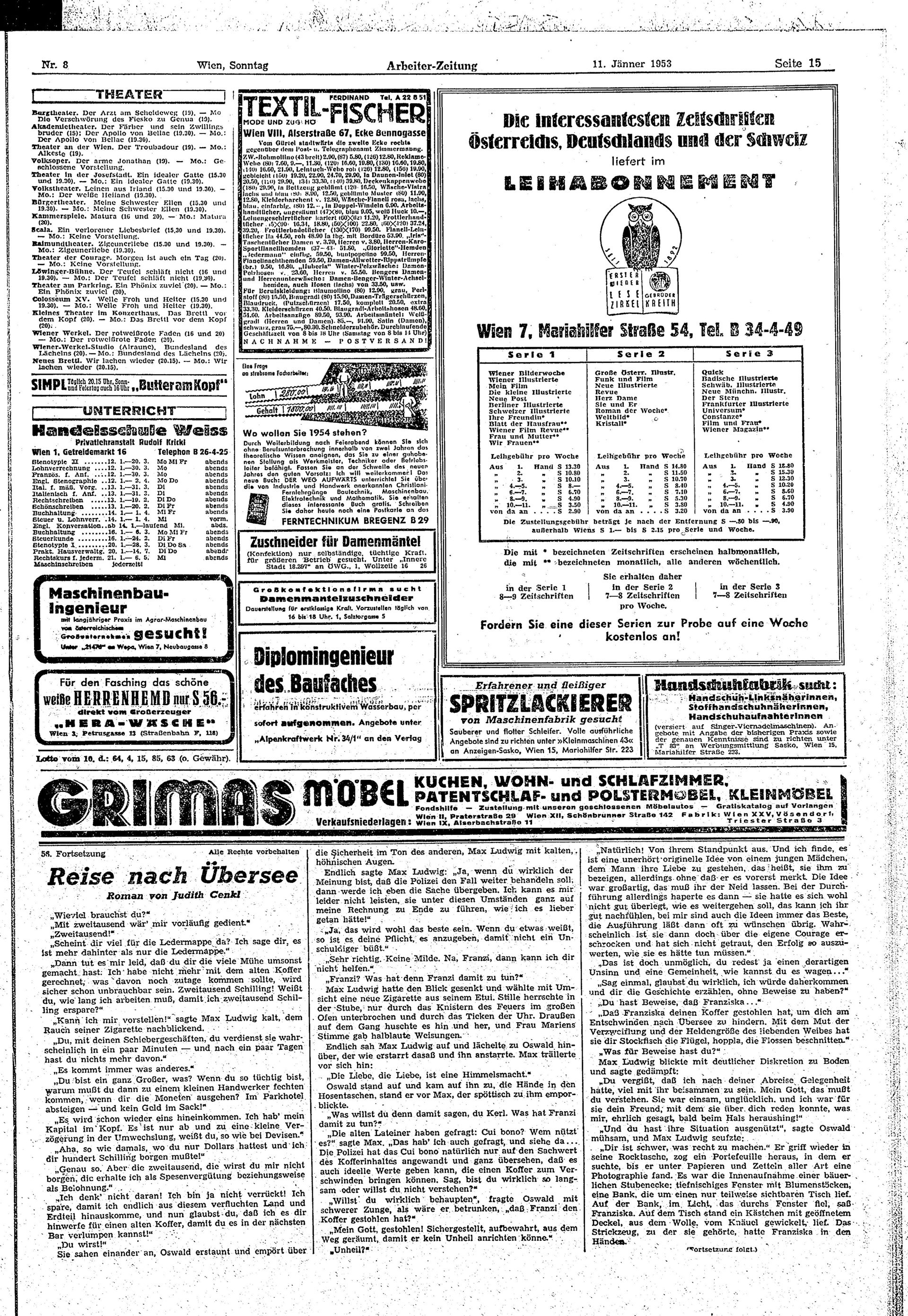 Ausgabe So. 11.01.1953, Seite 15