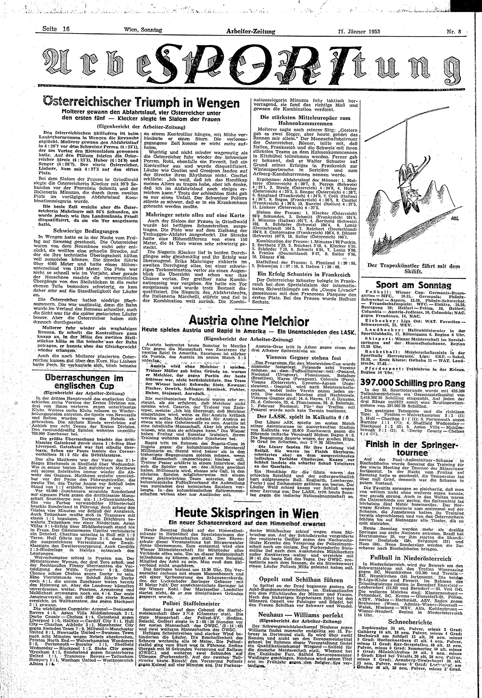 Ausgabe So. 11.01.1953, Seite 16