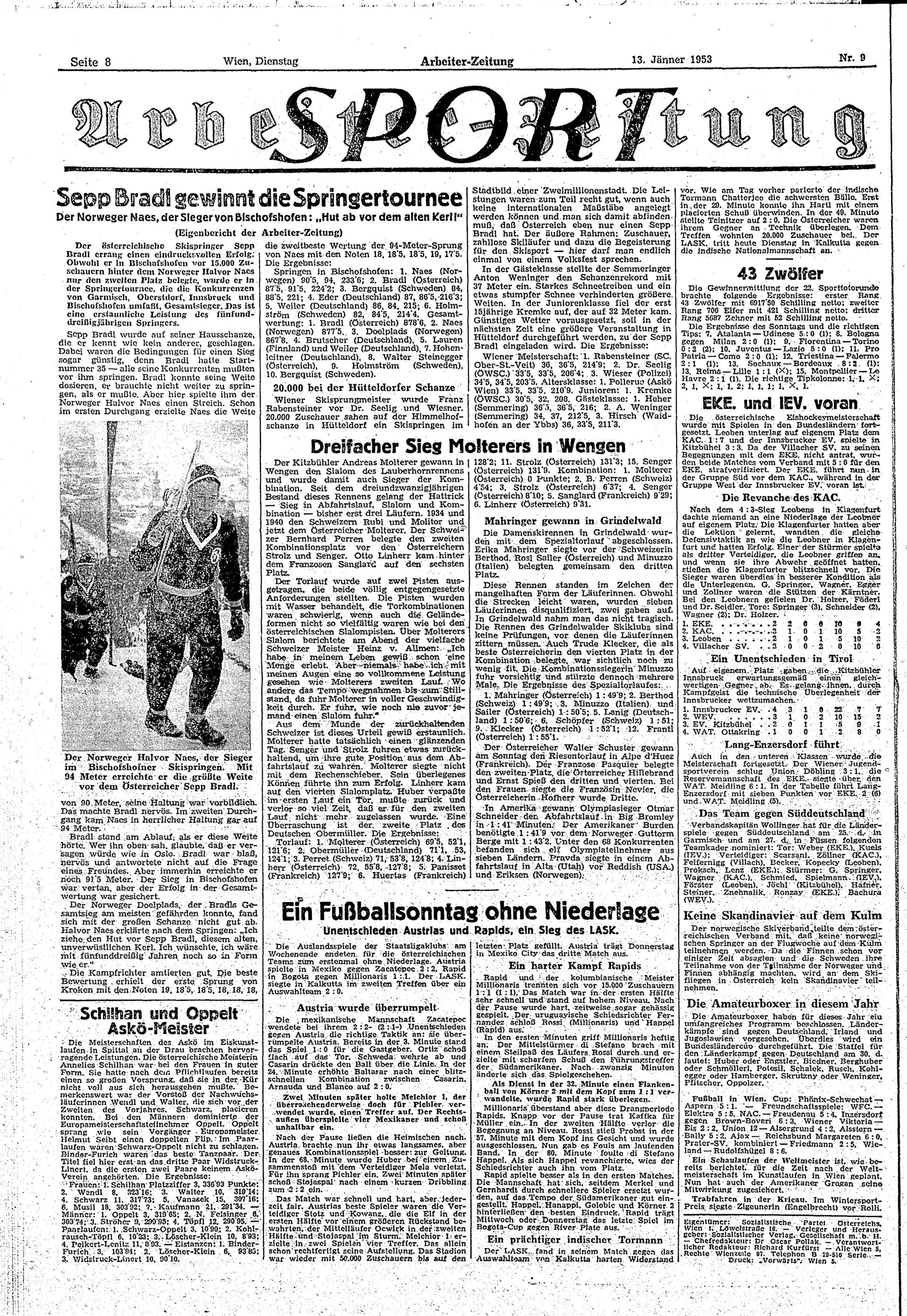 Ausgabe Di. 13.01.1953, Seite 8