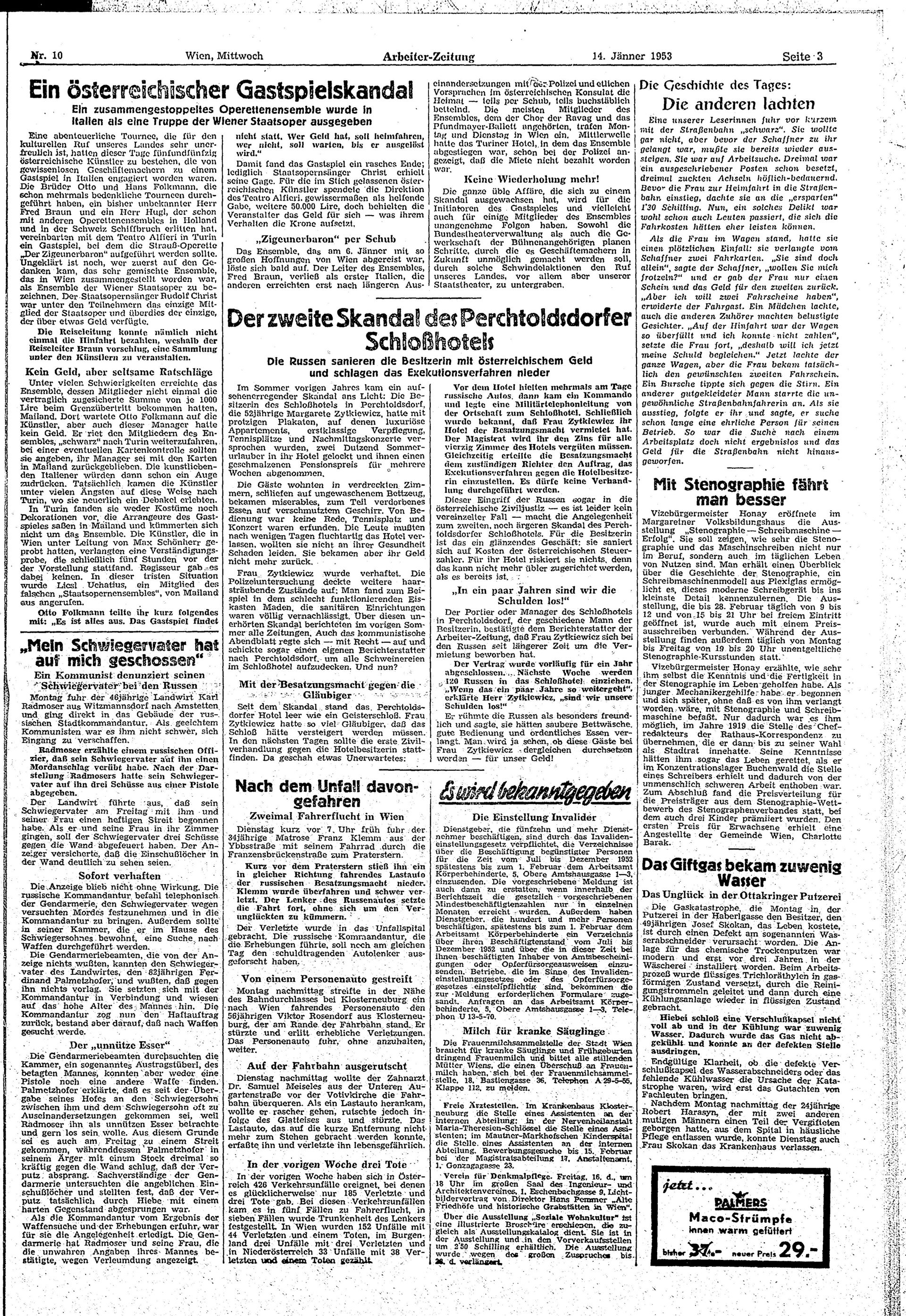 Ausgabe Mi. 14.01.1953, Seite 3