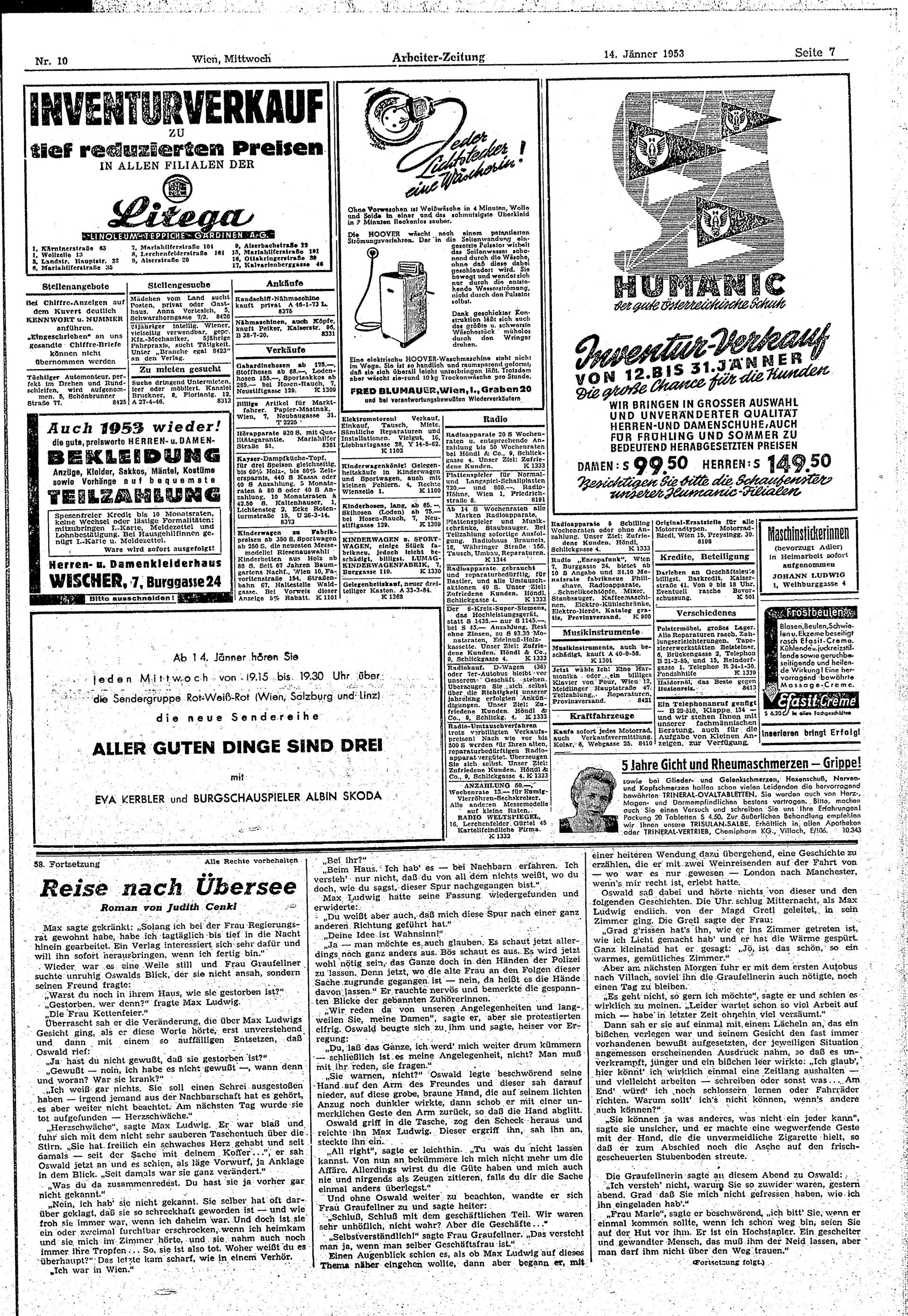 Ausgabe Mi. 14.01.1953, Seite 7