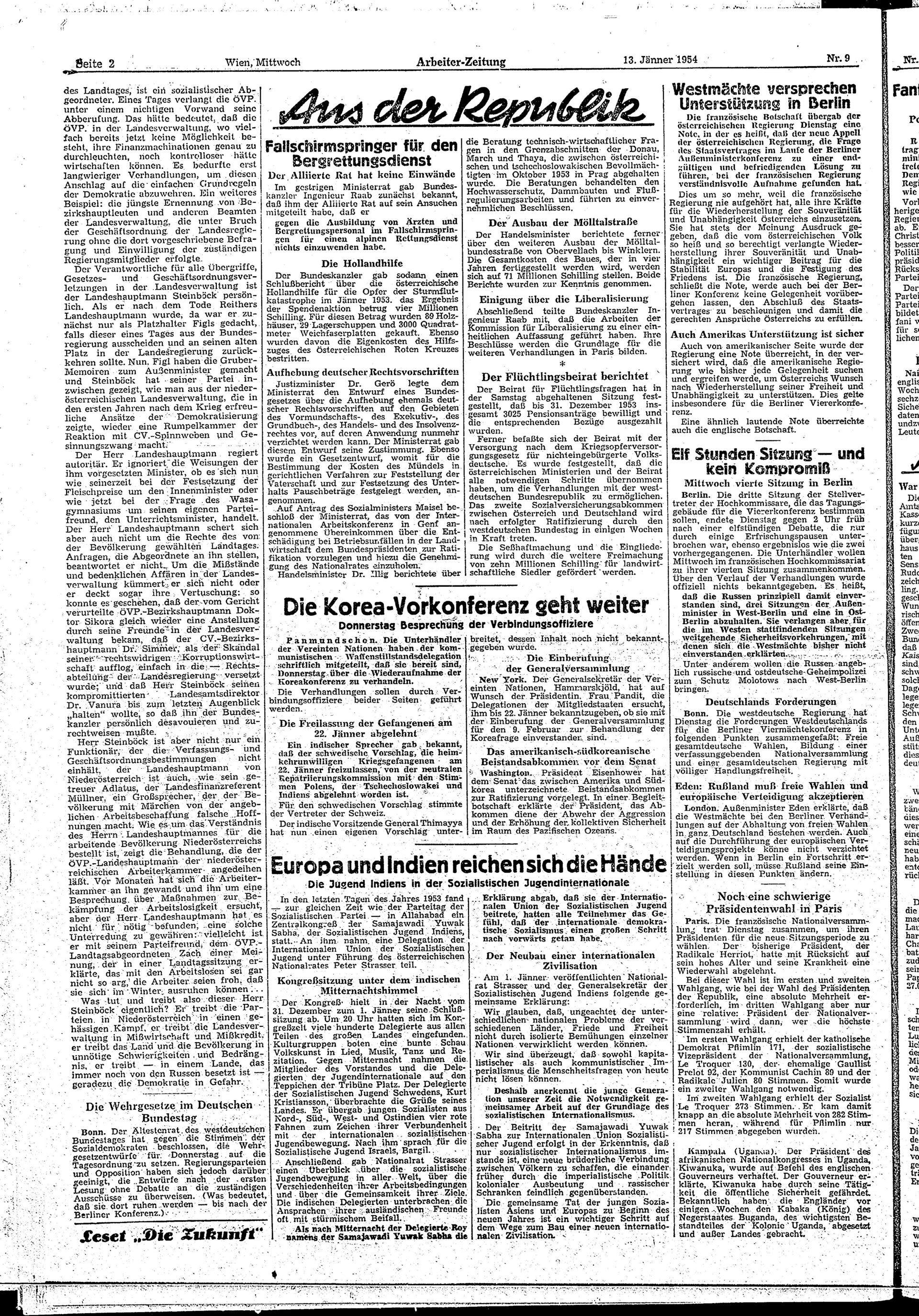 Ausgabe Mi. 13.01.1954, Seite 2